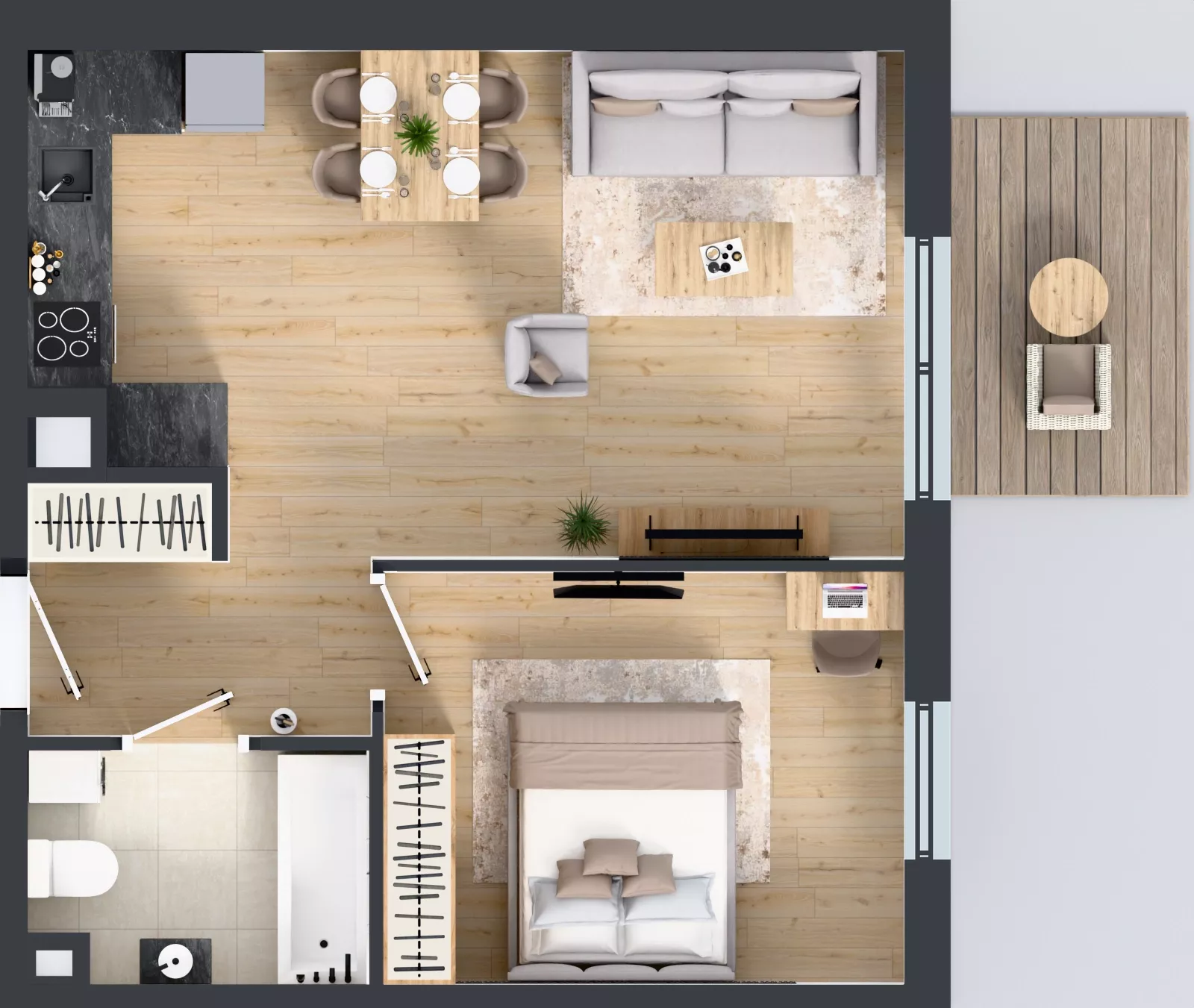 2 pokoje, mieszkanie 45,19 m², piętro 2, oferta nr 2.2.07, Osiedle Rytelska, Gdańsk, Orunia Górna-Gdańsk Południe, ul. Rytelska