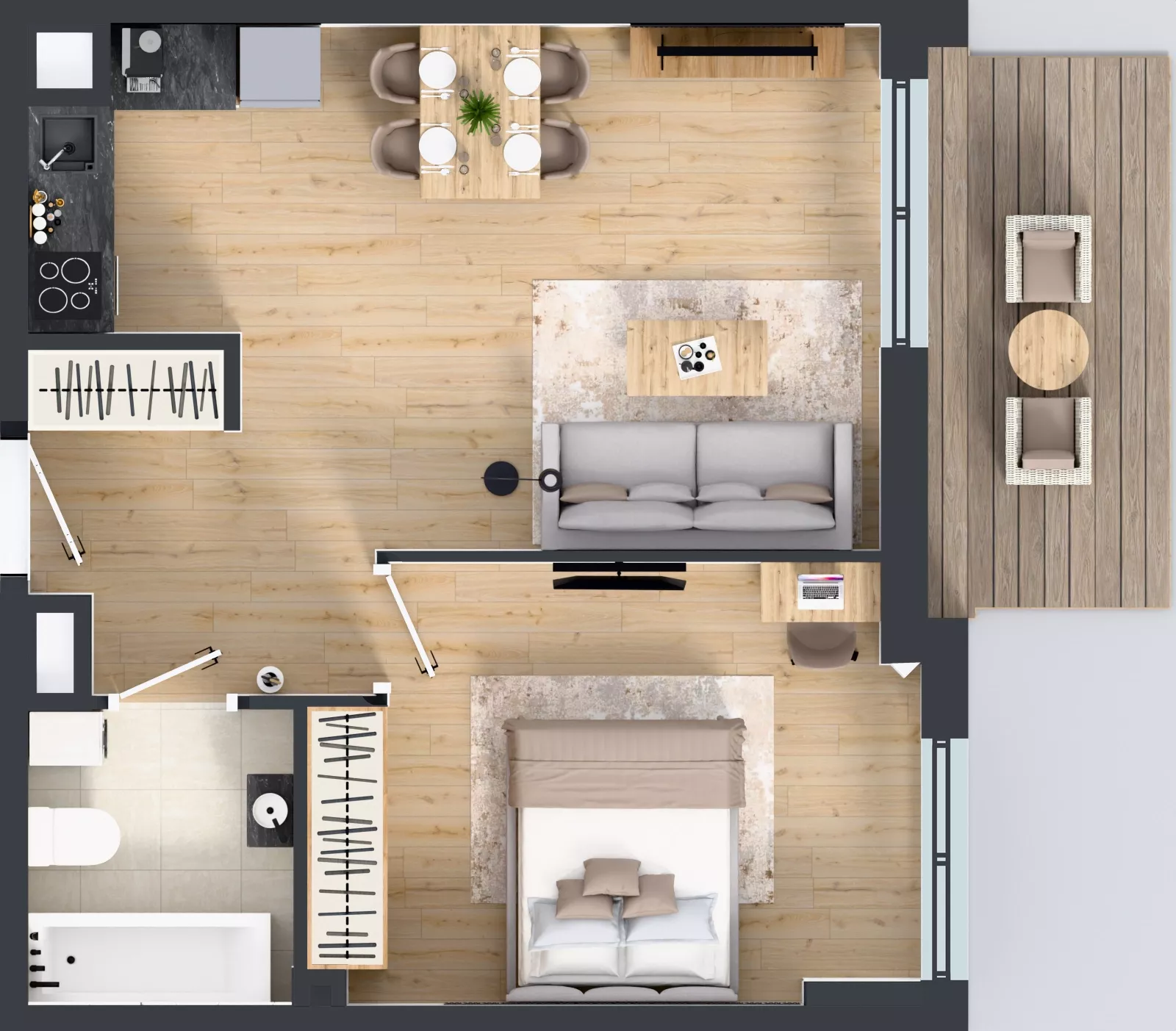 2 pokoje, mieszkanie 45,04 m², piętro 2, oferta nr 2.2.08, Osiedle Rytelska, Gdańsk, Orunia Górna-Gdańsk Południe, ul. Rytelska
