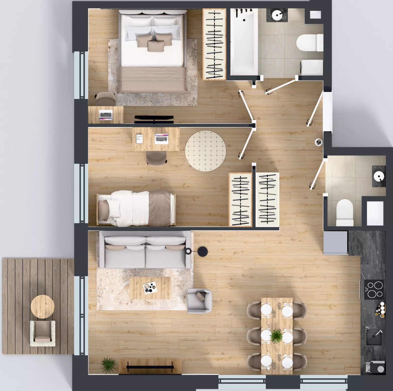 3 pokoje, mieszkanie 61,03 m², piętro 2, oferta nr 2.2.10, Osiedle Rytelska, Gdańsk, Orunia Górna-Gdańsk Południe, ul. Rytelska