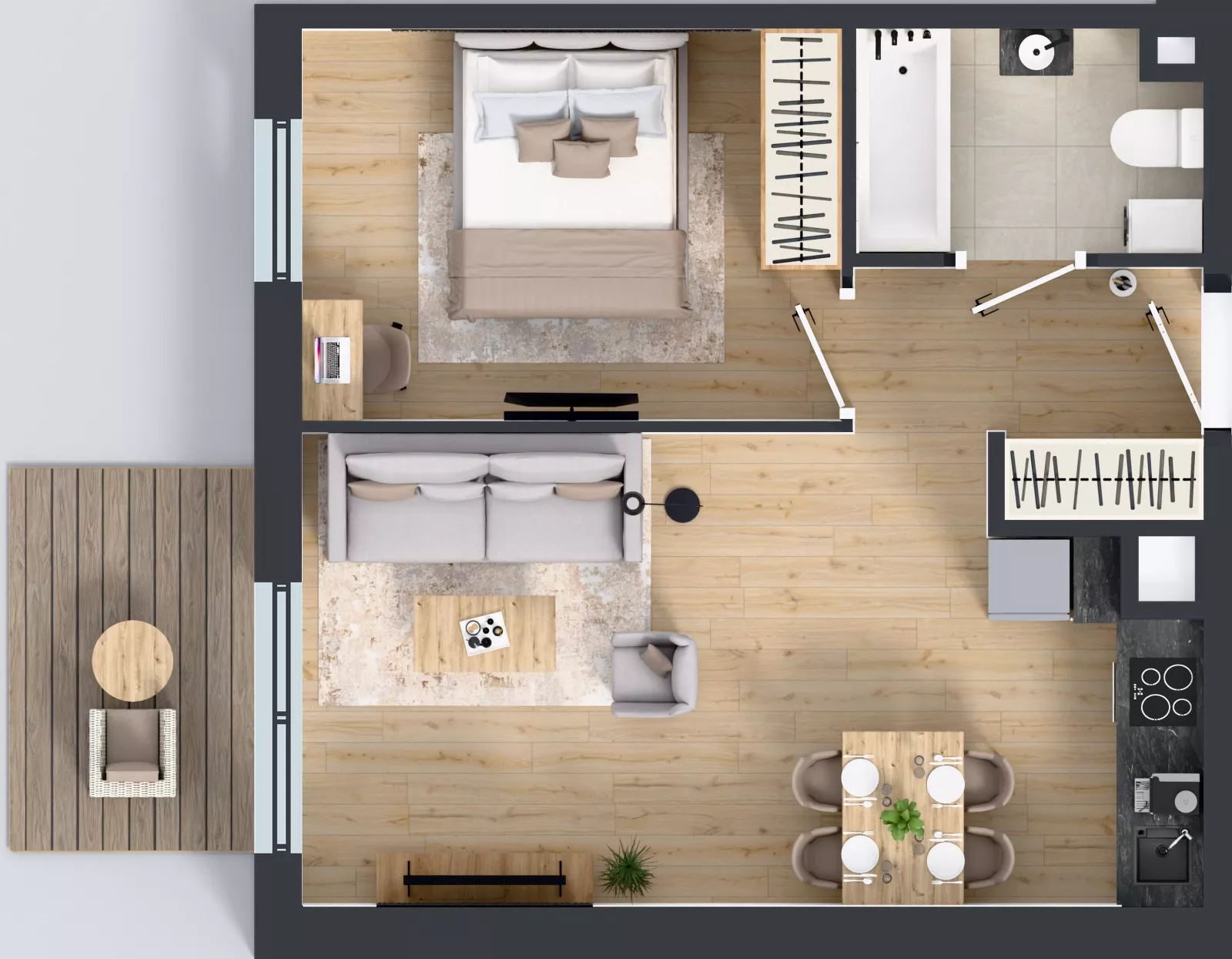 2 pokoje, mieszkanie 41,07 m², piętro 4, oferta nr 2.4.01, Osiedle Rytelska, Gdańsk, Orunia Górna-Gdańsk Południe, ul. Rytelska
