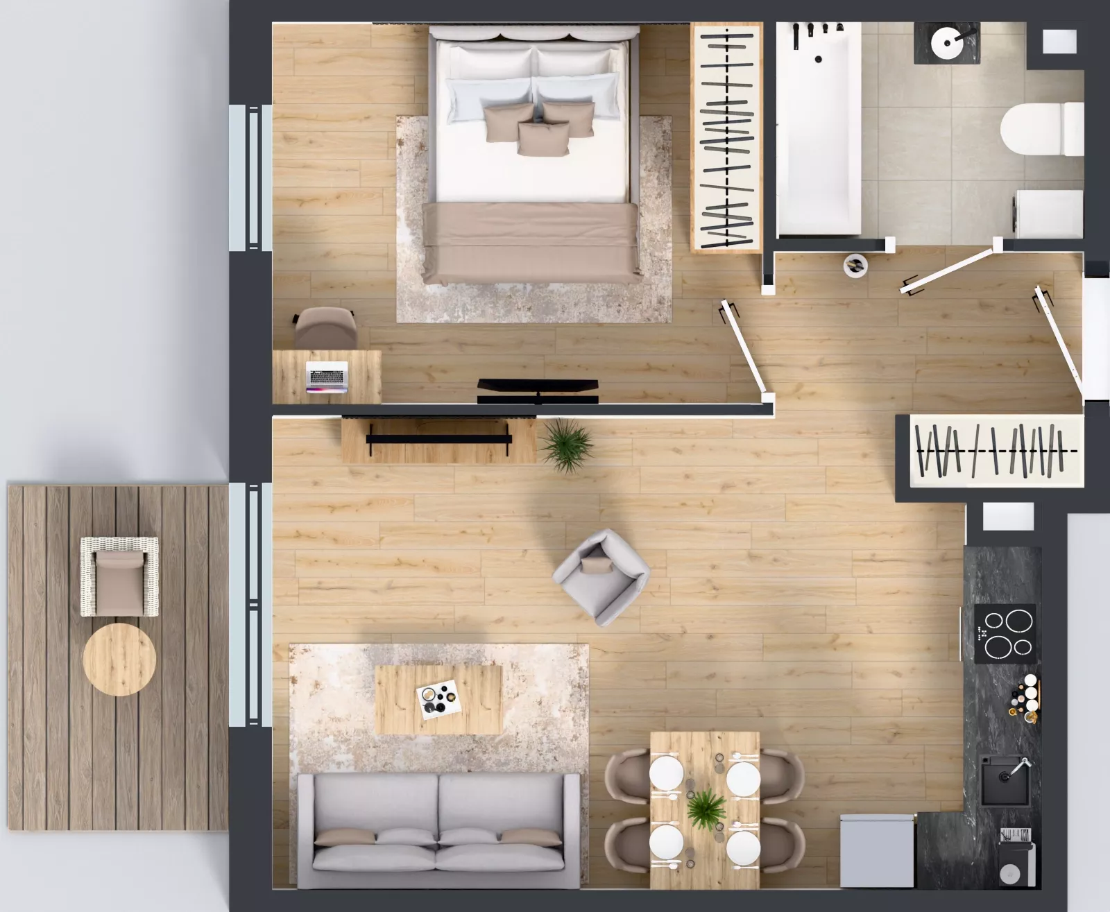 2 pokoje, mieszkanie 44,36 m², piętro 4, oferta nr 2.4.11, Osiedle Rytelska, Gdańsk, Orunia Górna-Gdańsk Południe, ul. Rytelska