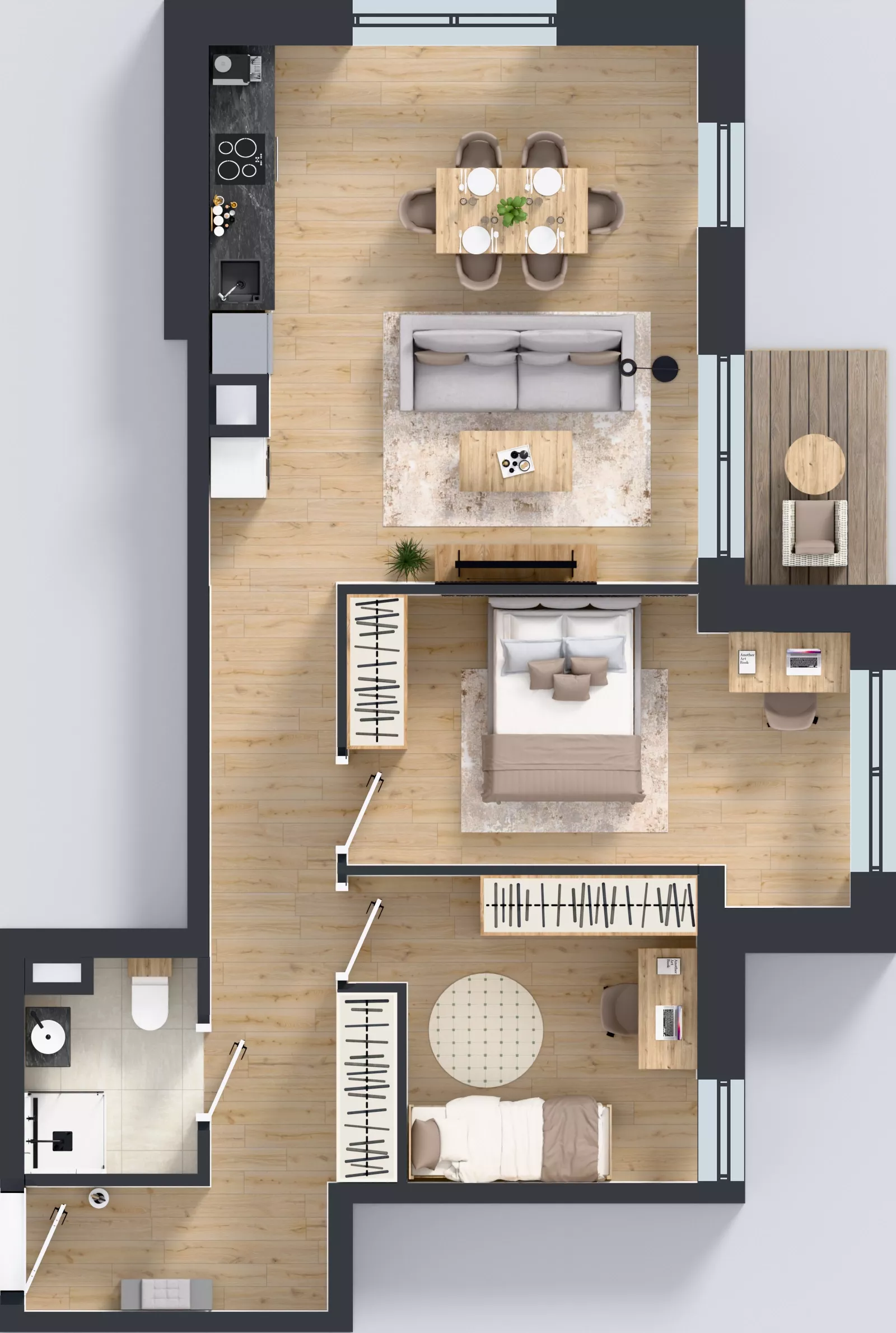 3 pokoje, mieszkanie 63,11 m², piętro 1, oferta nr A1.1.9, ATAL Grabiszyn, Wrocław, Gajowice, Fabryczna, ul. Grochowa
