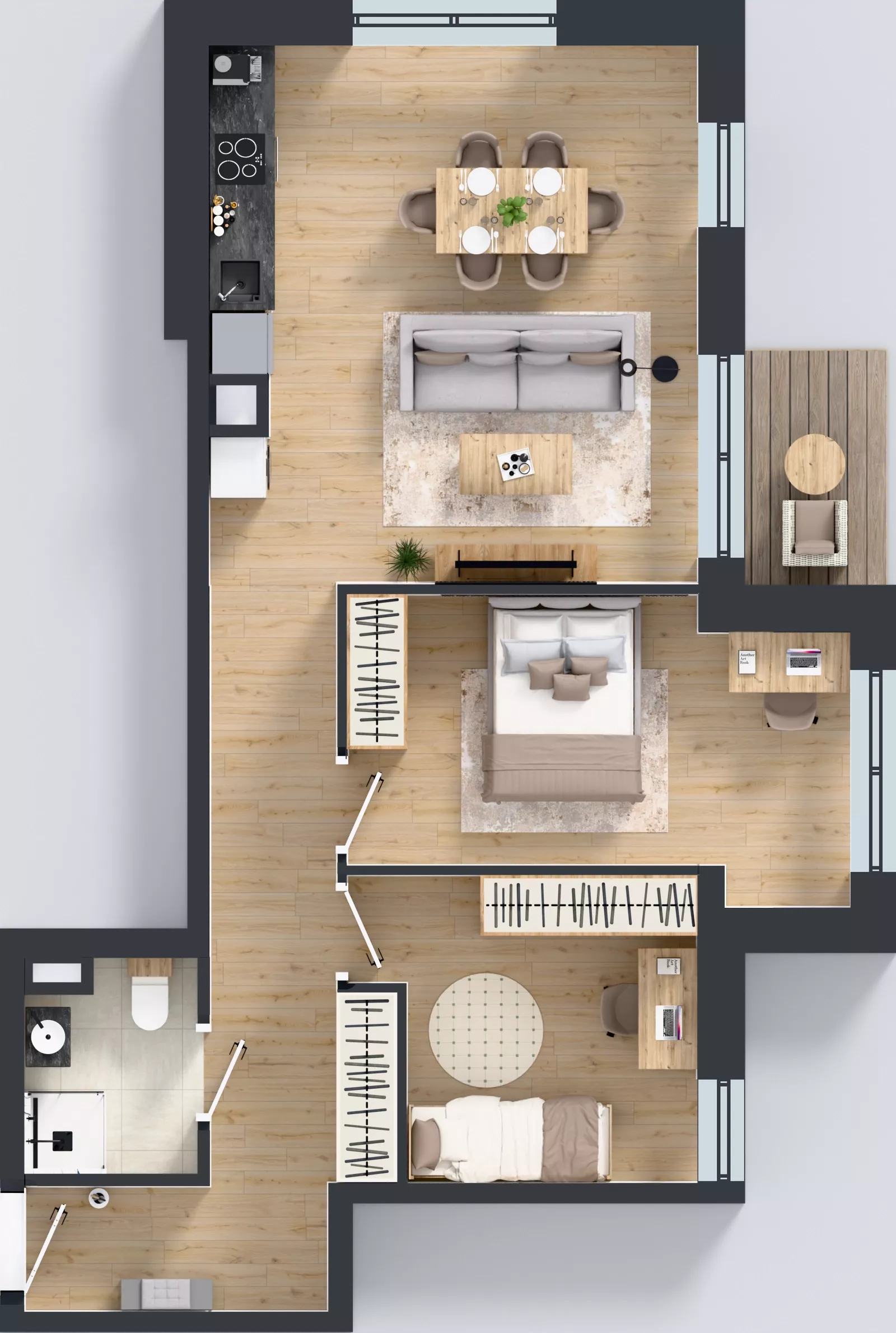 3 pokoje, mieszkanie 63,11 m², piętro 2, oferta nr A1.2.20, ATAL Grabiszyn, Wrocław, Gajowice, Fabryczna, ul. Grochowa