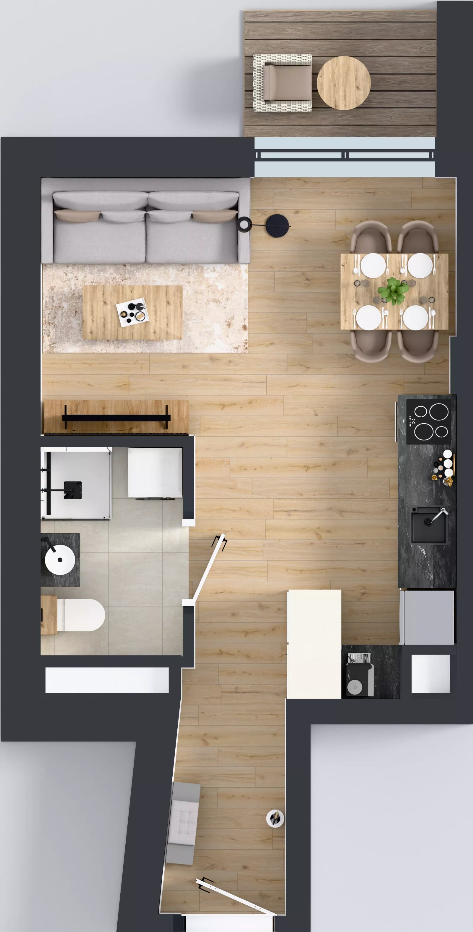 1 pokój, mieszkanie 28,00 m², piętro 2, oferta nr A1.2.21, ATAL Grabiszyn, Wrocław, Gajowice, Fabryczna, ul. Grochowa
