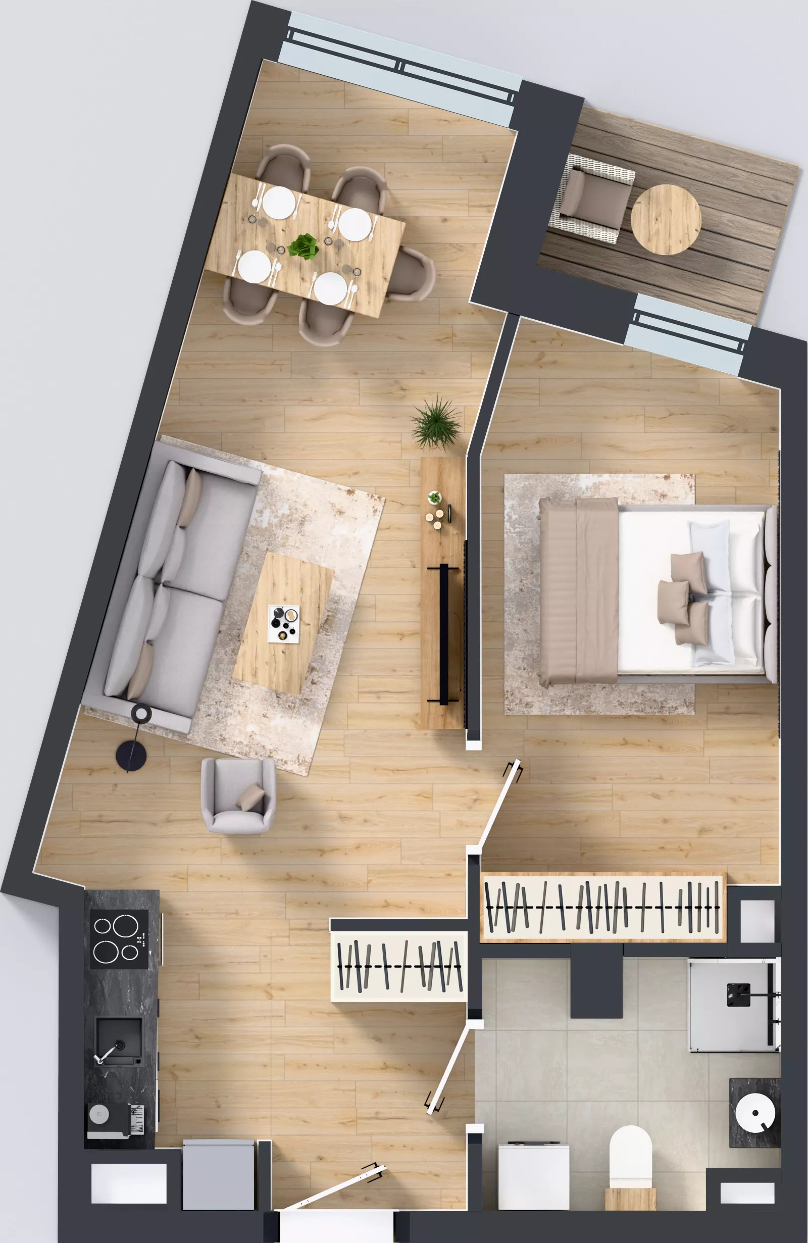 2 pokoje, mieszkanie 45,00 m², piętro 3, oferta nr A1.3.29, ATAL Grabiszyn, Wrocław, Gajowice, Fabryczna, ul. Grochowa