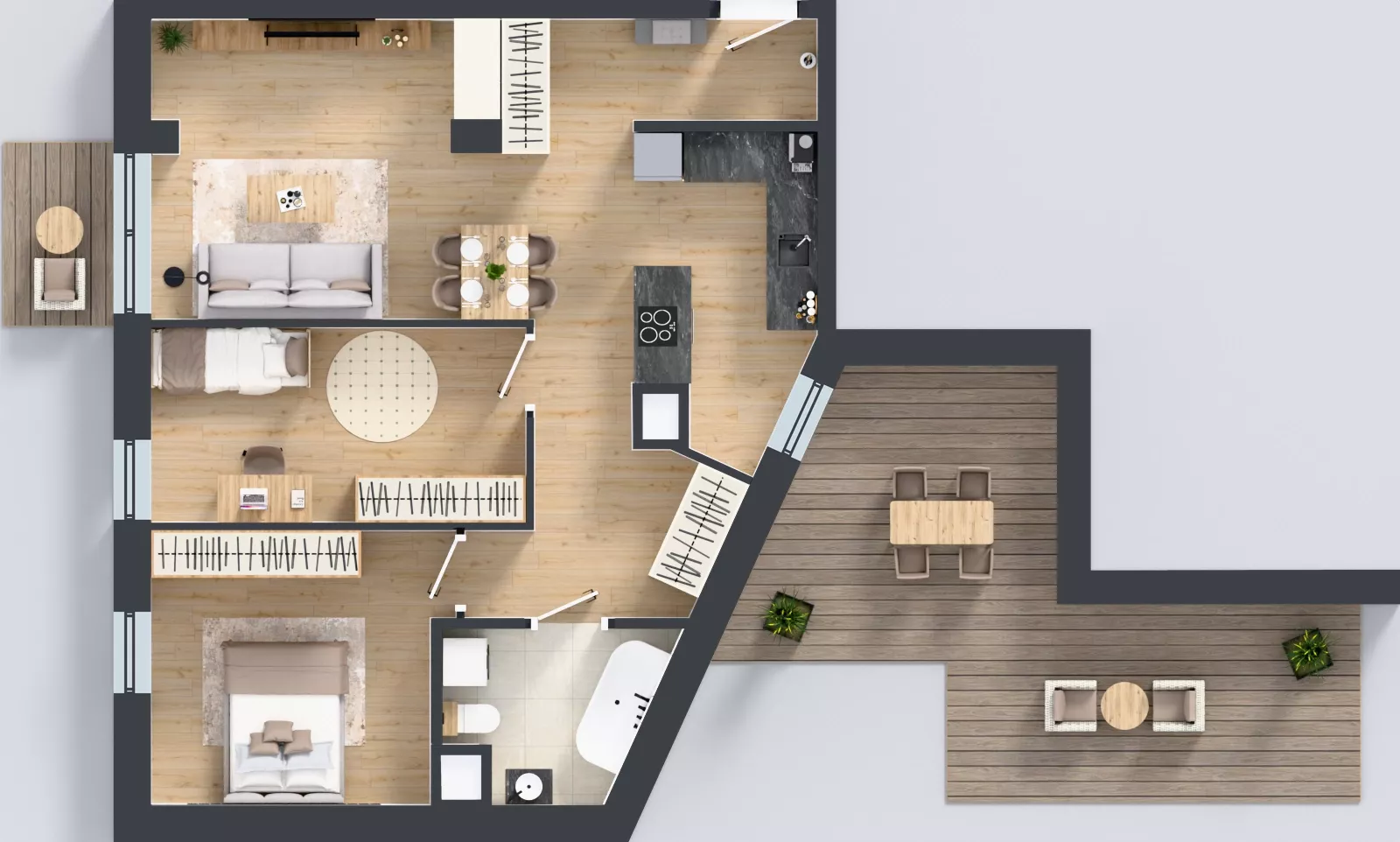 3 pokoje, mieszkanie 71,10 m², piętro 4, oferta nr A1.4.35, ATAL Grabiszyn, Wrocław, Gajowice, Fabryczna, ul. Grochowa