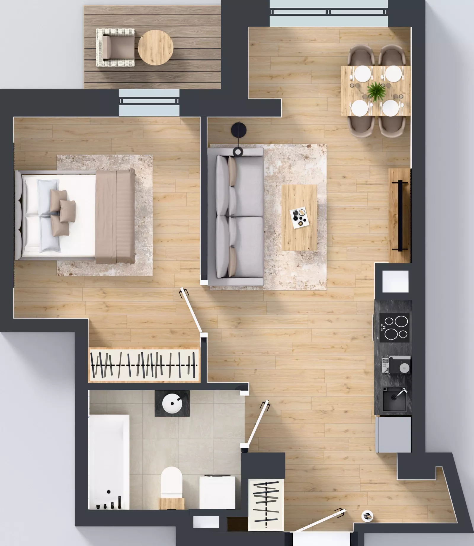 2 pokoje, mieszkanie 44,03 m², piętro 5, oferta nr A1.5.50, ATAL Grabiszyn, Wrocław, Gajowice, Fabryczna, ul. Grochowa