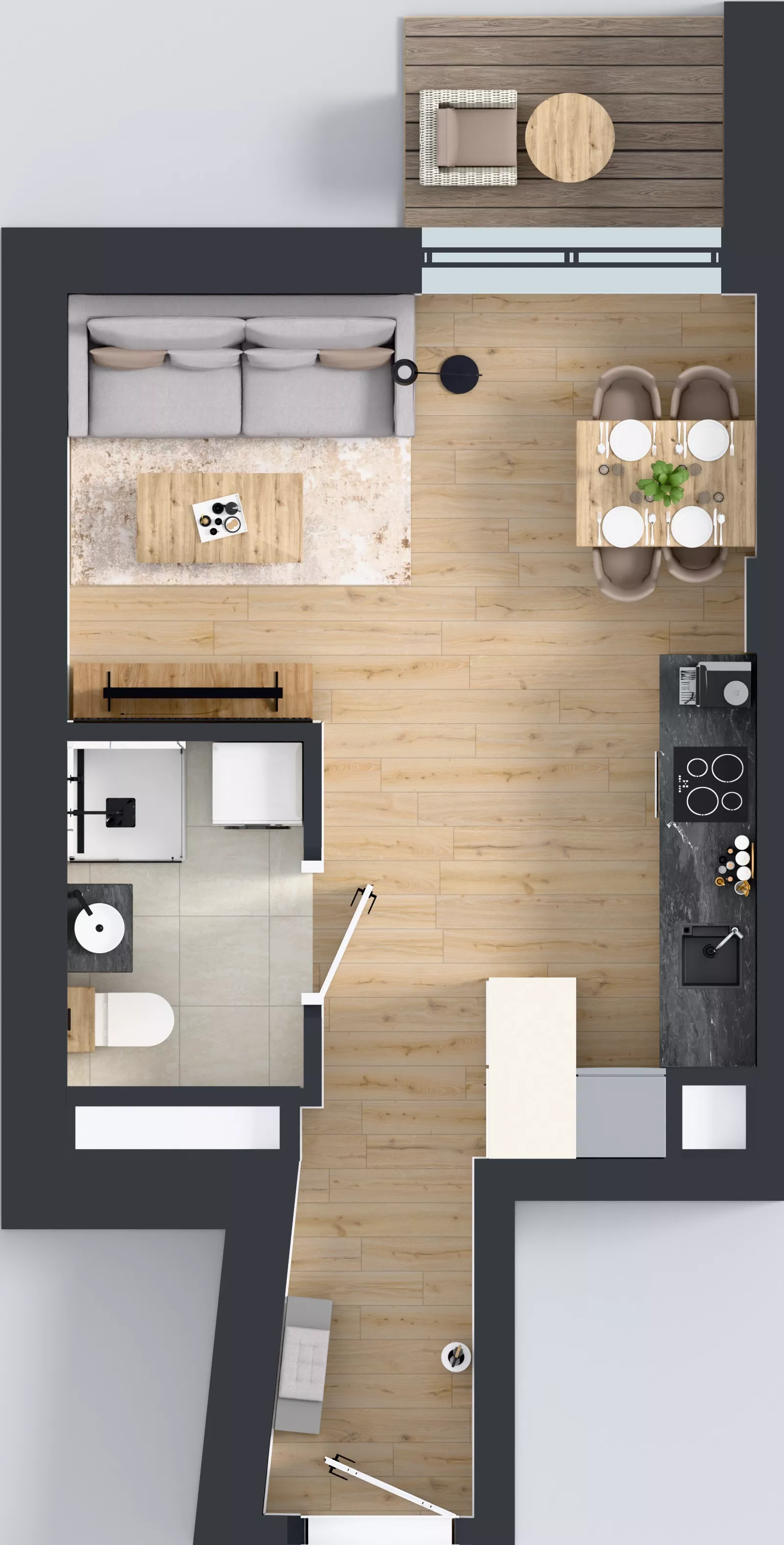 1 pokój, mieszkanie 28,00 m², piętro 5, oferta nr A1.5.52, ATAL Grabiszyn, Wrocław, Gajowice, Fabryczna, ul. Grochowa