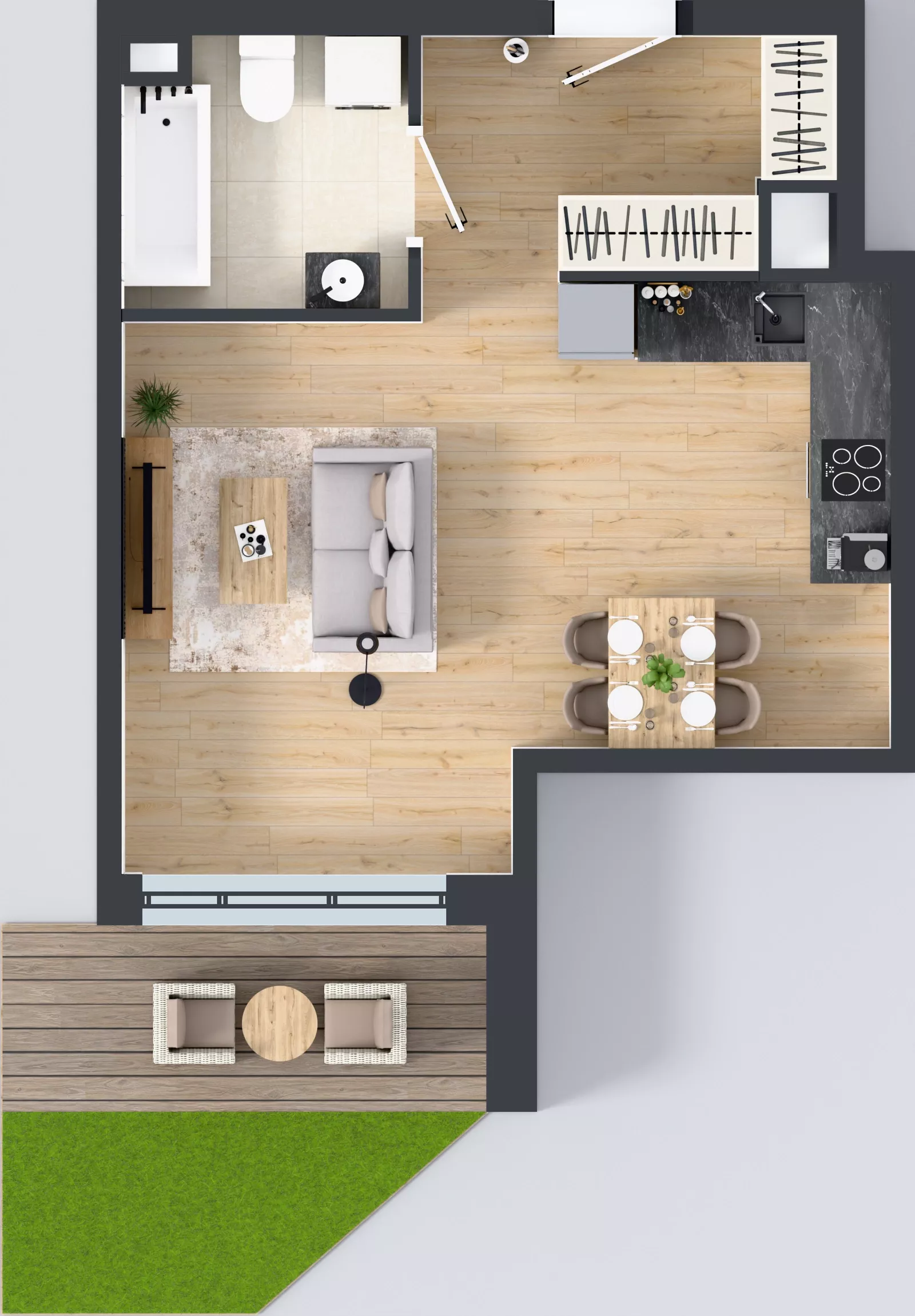 1 pokój, mieszkanie 35,25 m², parter, oferta nr III-B1.M1, Strefa Cegielnia 3, Kraków, Wzgórza Krzesławickie, Zesławice, ul. Gustawa Morcinka