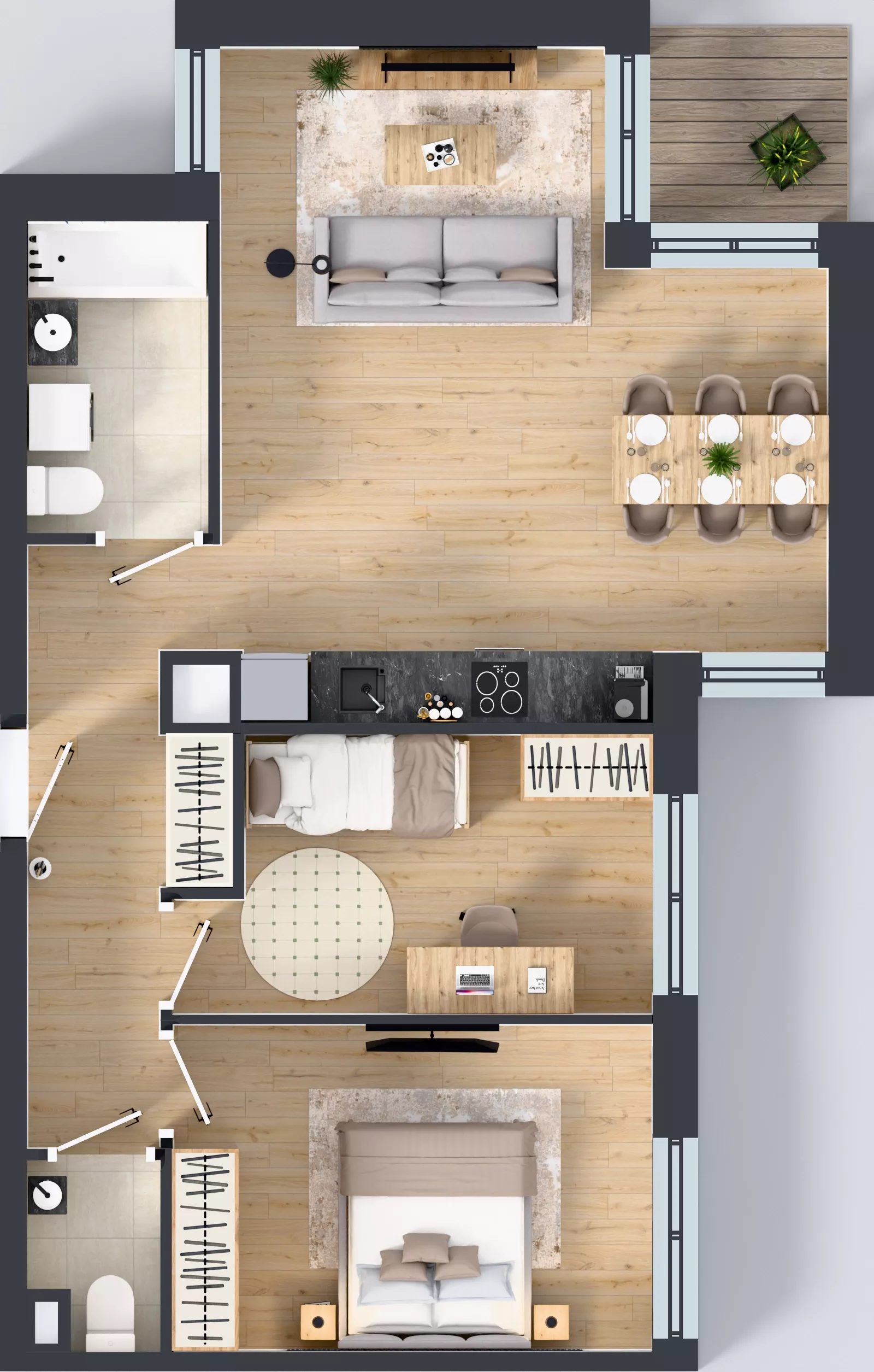 3 pokoje, mieszkanie 64,93 m², piętro 1, oferta nr III-B1.M7, Strefa Cegielnia 3, Kraków, Wzgórza Krzesławickie, Zesławice, ul. Gustawa Morcinka