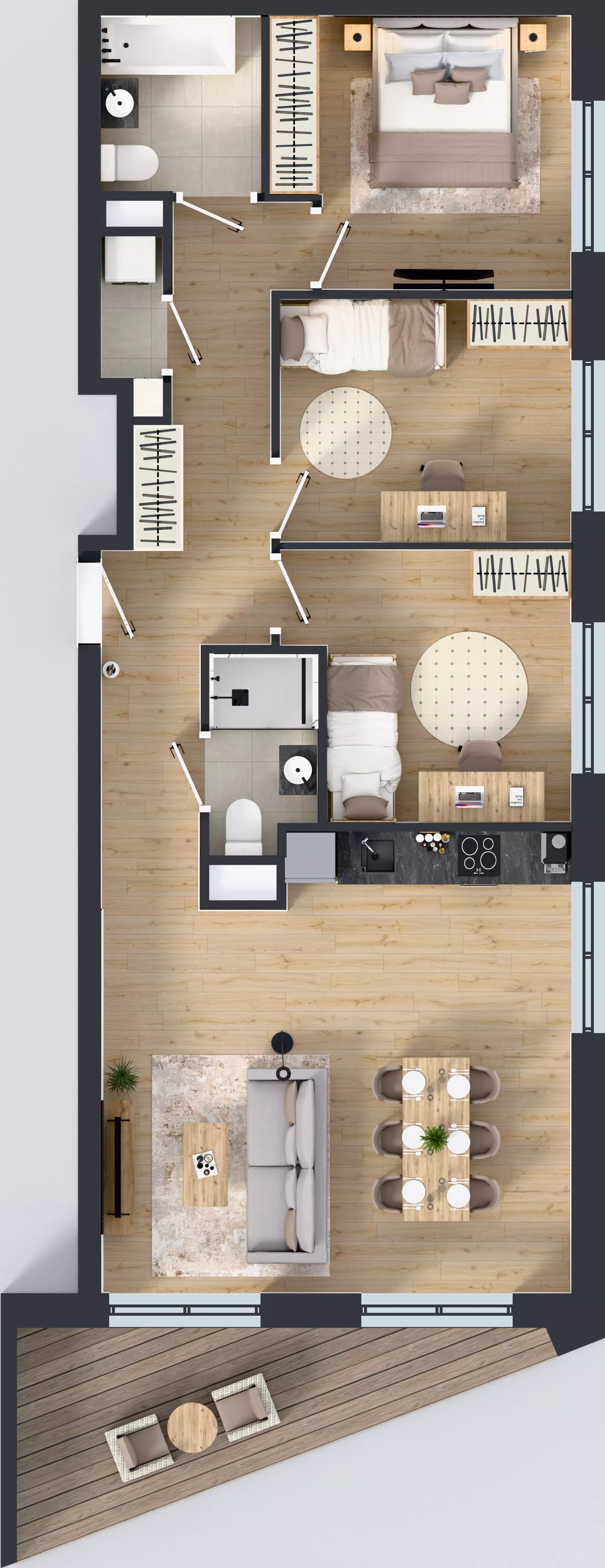 4 pokoje, mieszkanie 80,62 m², piętro 3, oferta nr III-B1.M18, Strefa Cegielnia 3, Kraków, Wzgórza Krzesławickie, Zesławice, ul. Gustawa Morcinka