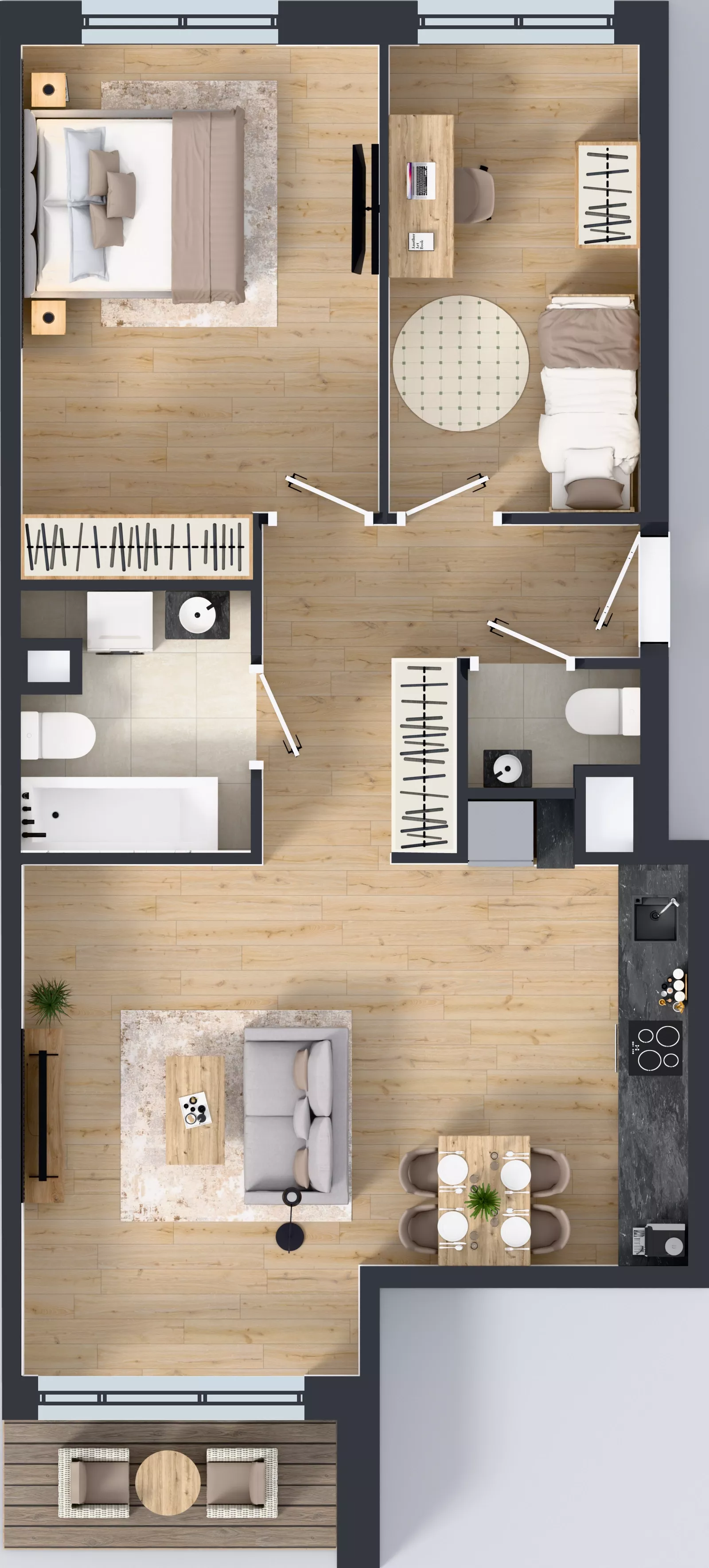 3 pokoje, mieszkanie 65,49 m², piętro 4, oferta nr III-B1.M21, Strefa Cegielnia 3, Kraków, Wzgórza Krzesławickie, Zesławice, ul. Gustawa Morcinka