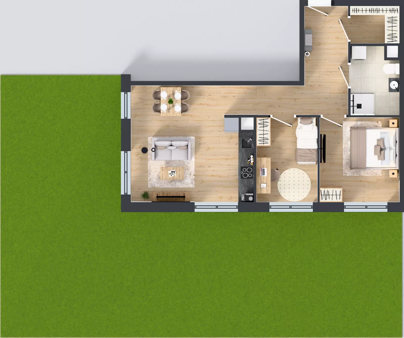 3 pokoje, mieszkanie 64,25 m², parter, oferta nr III-B2.M22, Strefa Cegielnia 3, Kraków, Wzgórza Krzesławickie, Zesławice, ul. Gustawa Morcinka