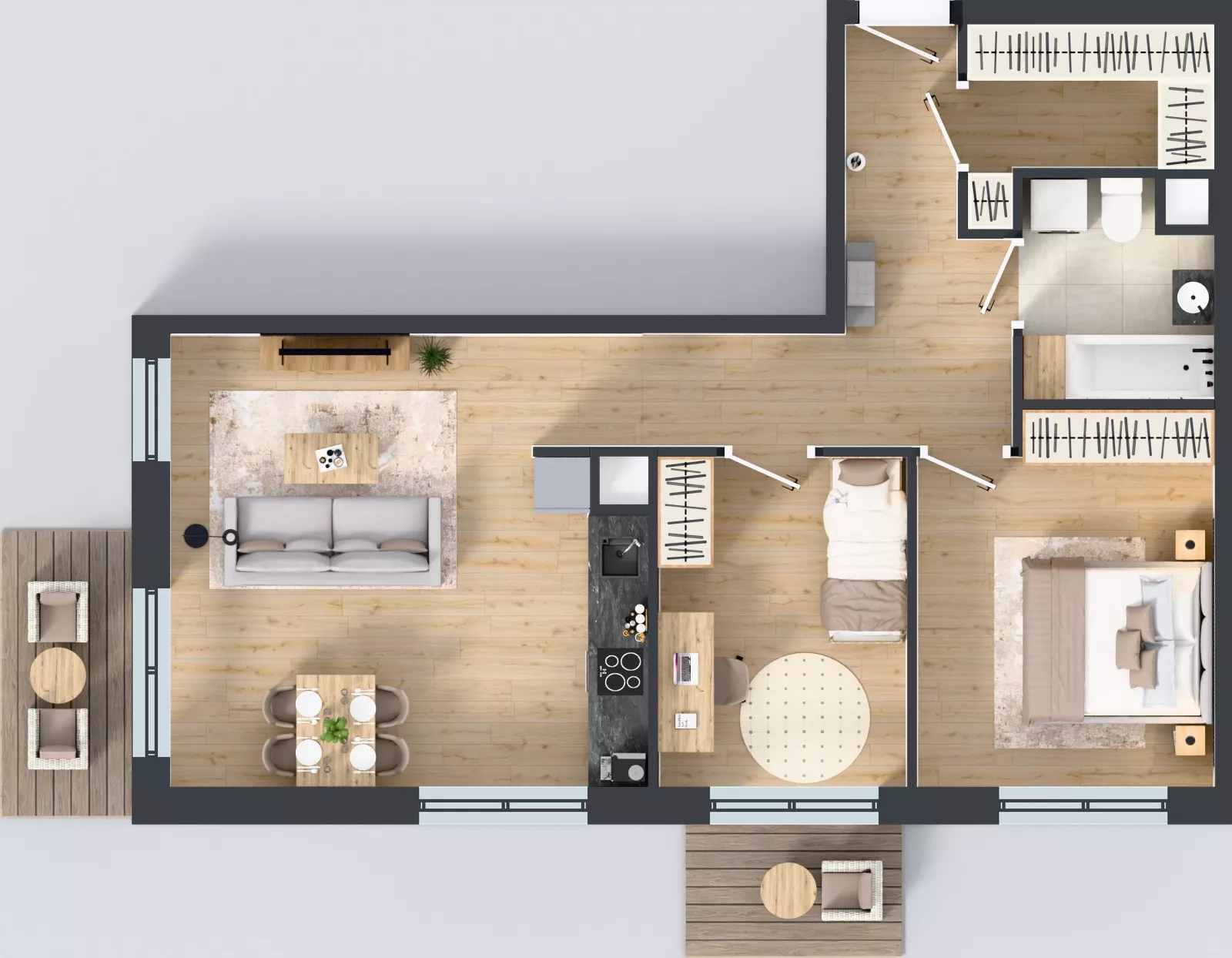 3 pokoje, mieszkanie 64,16 m², piętro 2, oferta nr III-B2.M30, Strefa Cegielnia 3, Kraków, Wzgórza Krzesławickie, Zesławice, ul. Gustawa Morcinka
