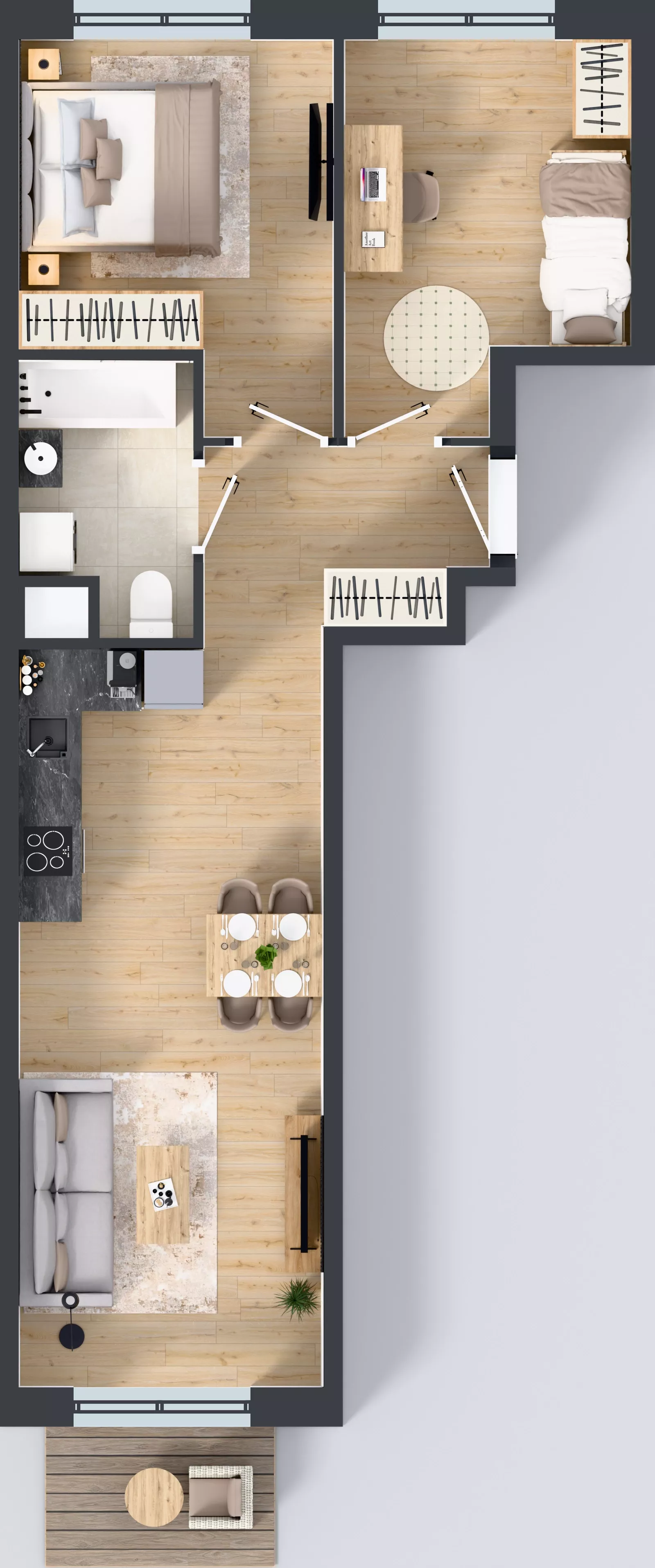 3 pokoje, mieszkanie 55,03 m², piętro 3, oferta nr III-B2.M15, Strefa Cegielnia 3, Kraków, Wzgórza Krzesławickie, Zesławice, ul. Gustawa Morcinka