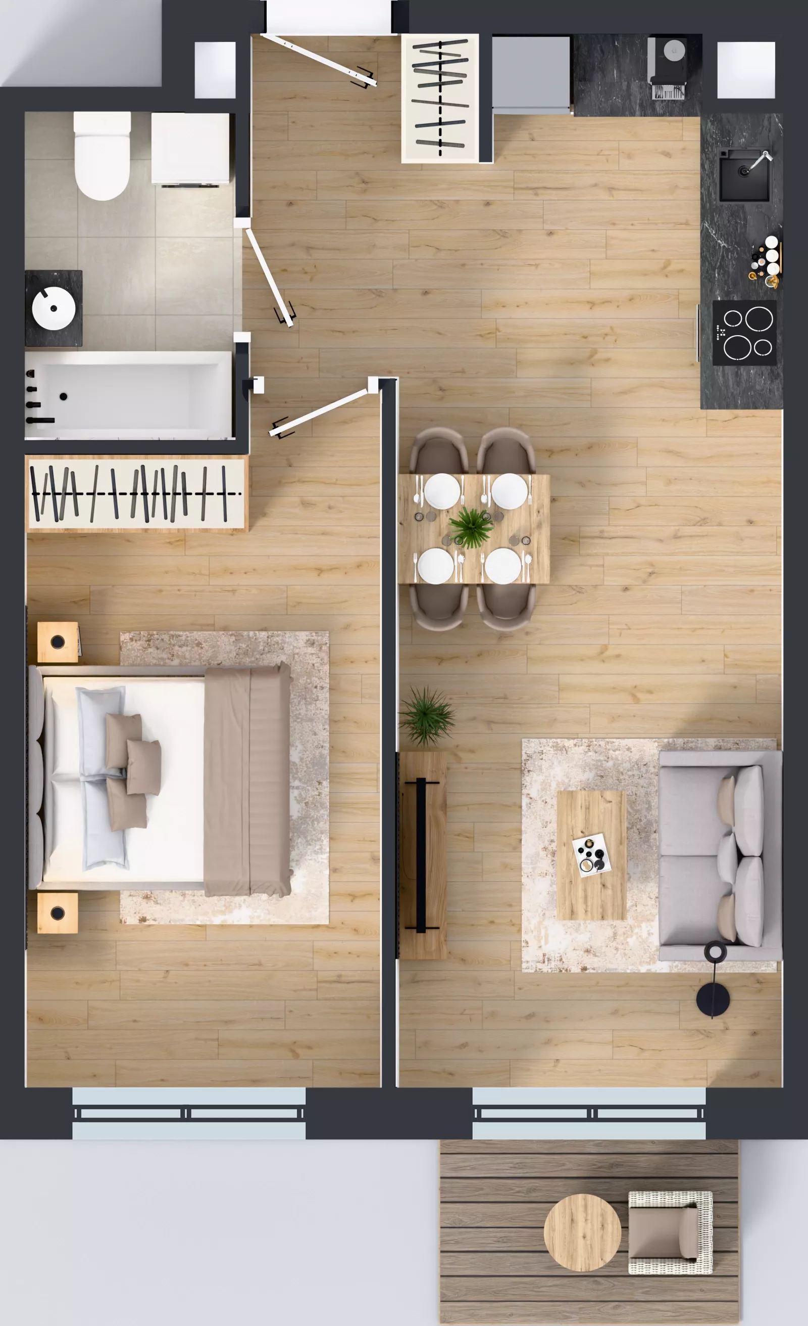 2 pokoje, mieszkanie 45,07 m², piętro 4, oferta nr III-B2.M18, Strefa Cegielnia 3, Kraków, Wzgórza Krzesławickie, Zesławice, ul. Gustawa Morcinka
