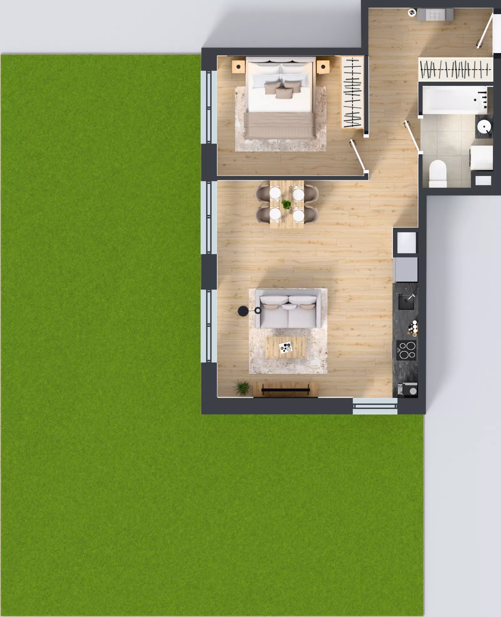 2 pokoje, mieszkanie 50,05 m², parter, oferta nr III-B3.M23, Strefa Cegielnia 3, Kraków, Wzgórza Krzesławickie, Zesławice, ul. Gustawa Morcinka