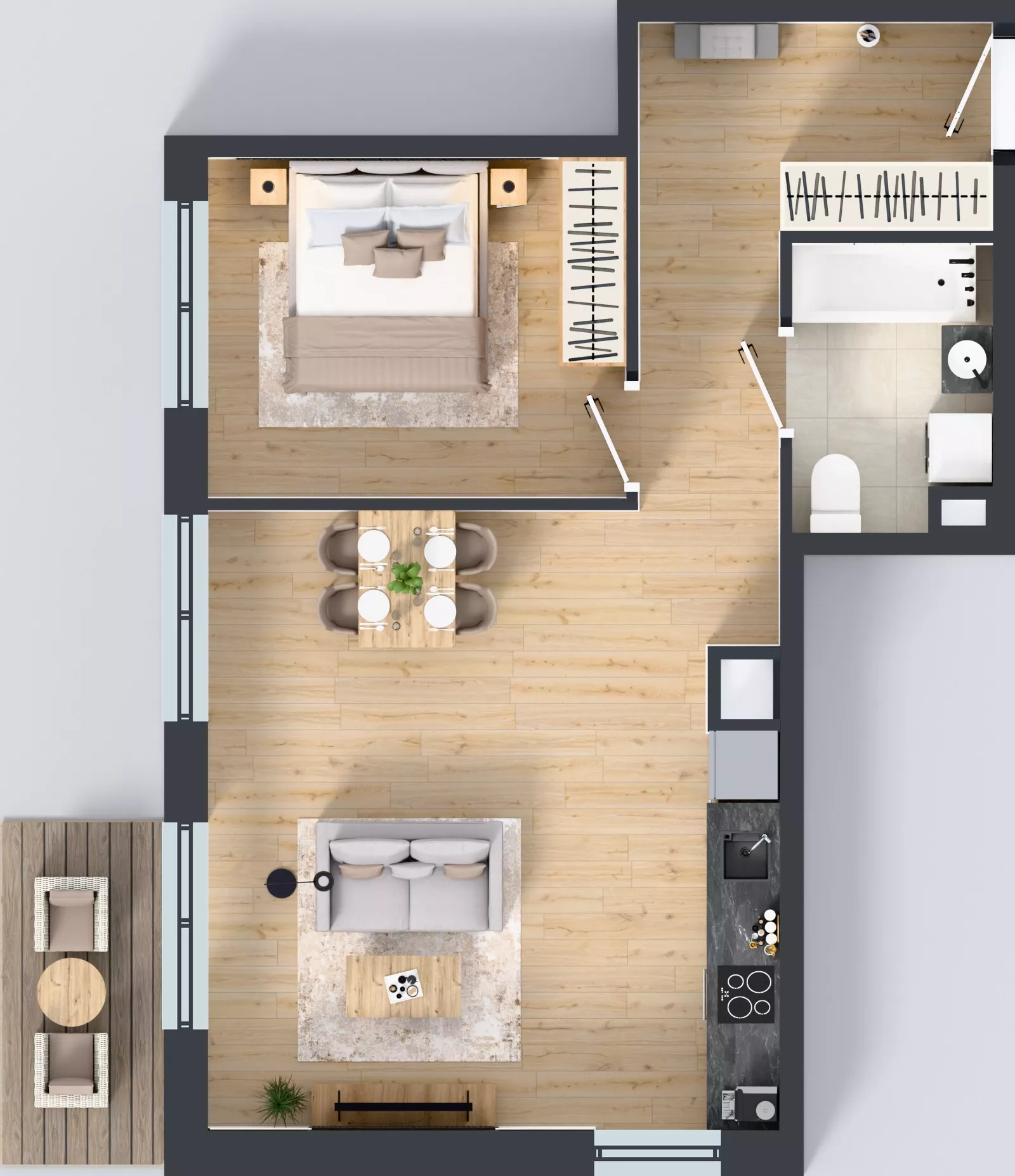 2 pokoje, mieszkanie 50,05 m², piętro 3, oferta nr III-B3.M44, Strefa Cegielnia 3, Kraków, Wzgórza Krzesławickie, Zesławice, ul. Gustawa Morcinka