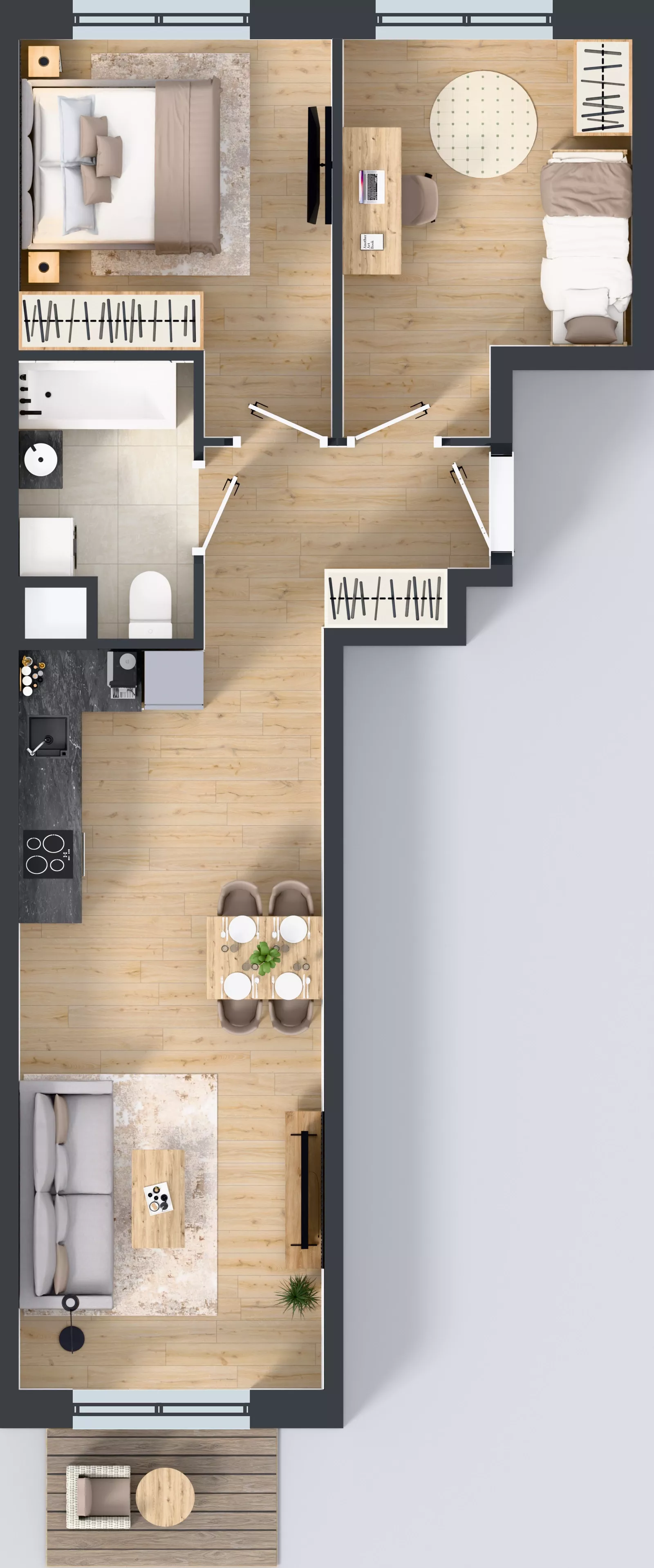 3 pokoje, mieszkanie 55,03 m², piętro 4, oferta nr III-B3.M19, Strefa Cegielnia 3, Kraków, Wzgórza Krzesławickie, Zesławice, ul. Gustawa Morcinka