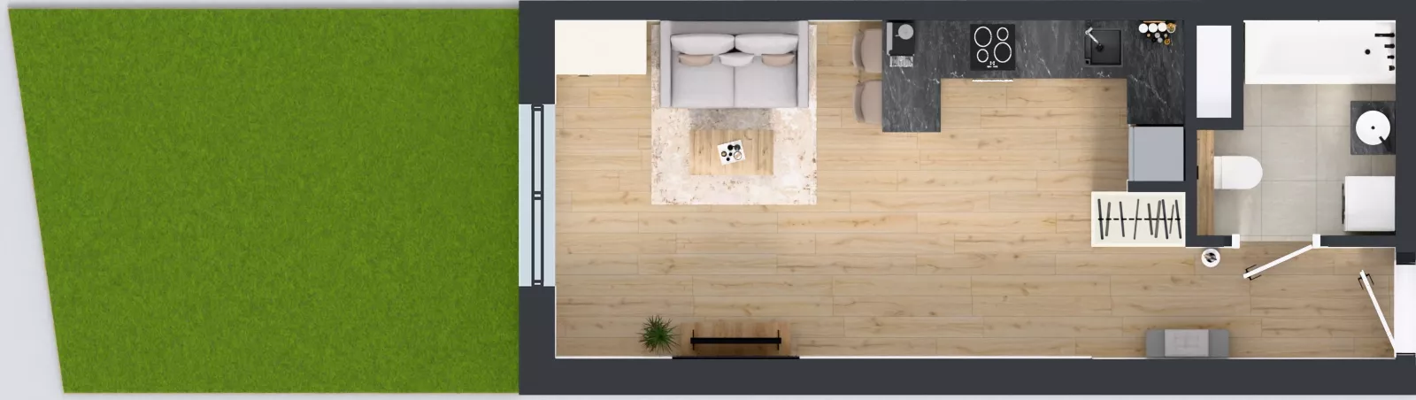 1 pokój, mieszkanie 32,85 m², parter, oferta nr 3B.01, Skwer Harmonia 2, Kraków, Podgórze, Rybitwy, ul. Półłanki