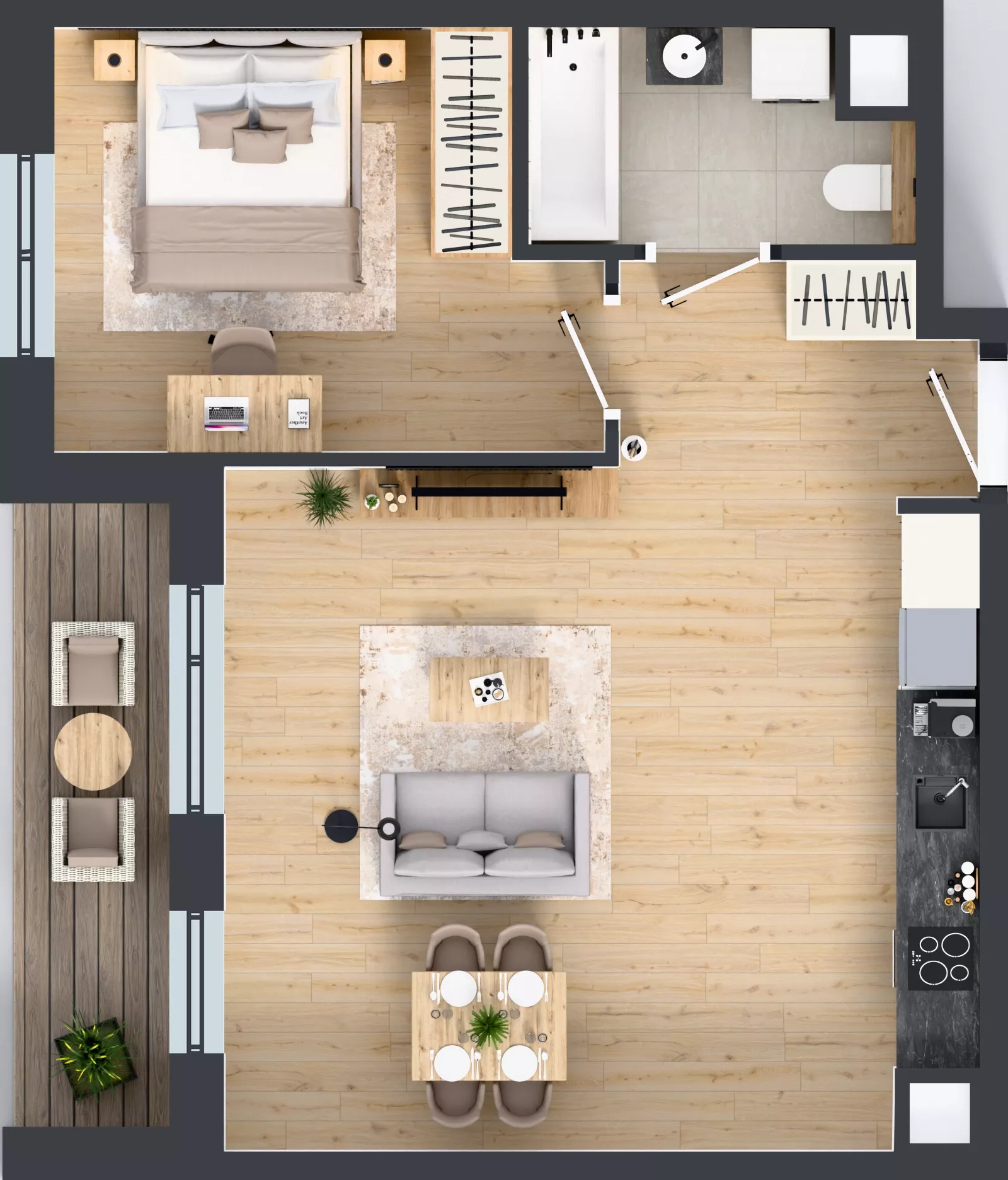 2 pokoje, mieszkanie 52,17 m², piętro 2, oferta nr 2A.25, Skwer Harmonia 2, Kraków, Podgórze, Rybitwy, ul. Półłanki