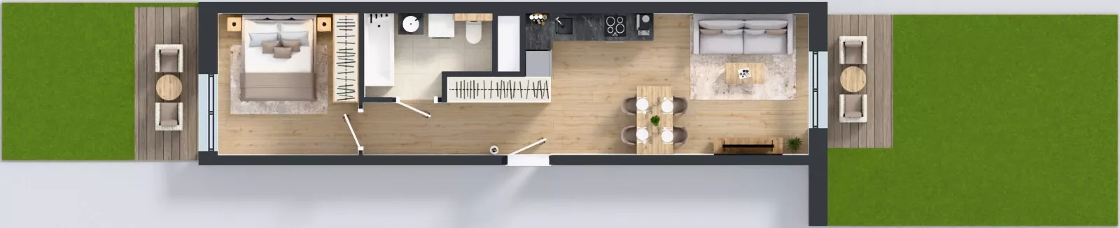 2 pokoje, mieszkanie 43,40 m², parter, oferta nr A2.0.95, ATAL Floriana, Szczecin, Śródmieście, Łasztownia, św. Floriana