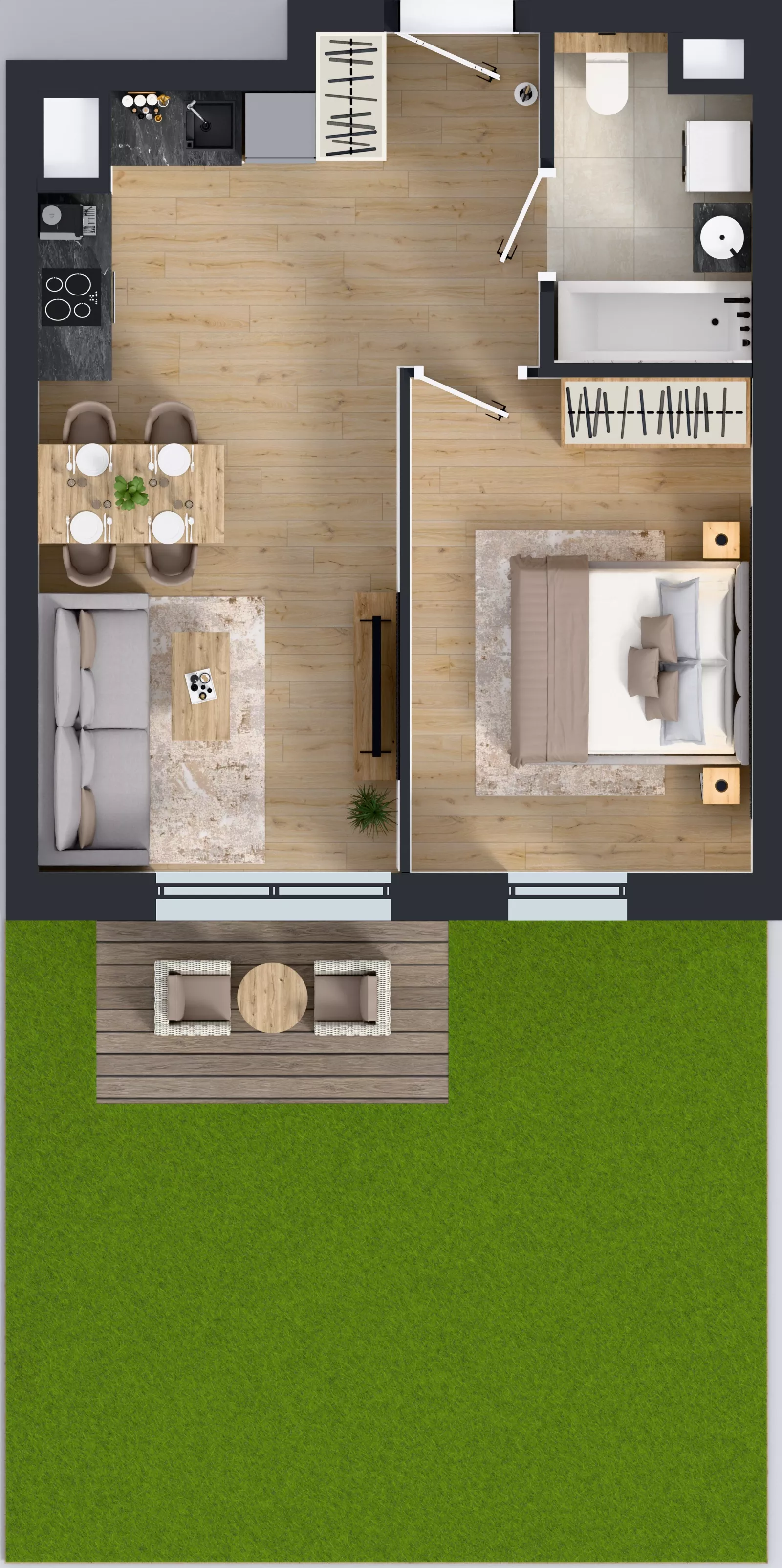 2 pokoje, mieszkanie 40,20 m², parter, oferta nr A2.0.97, ATAL Floriana, Szczecin, Śródmieście, Łasztownia, św. Floriana