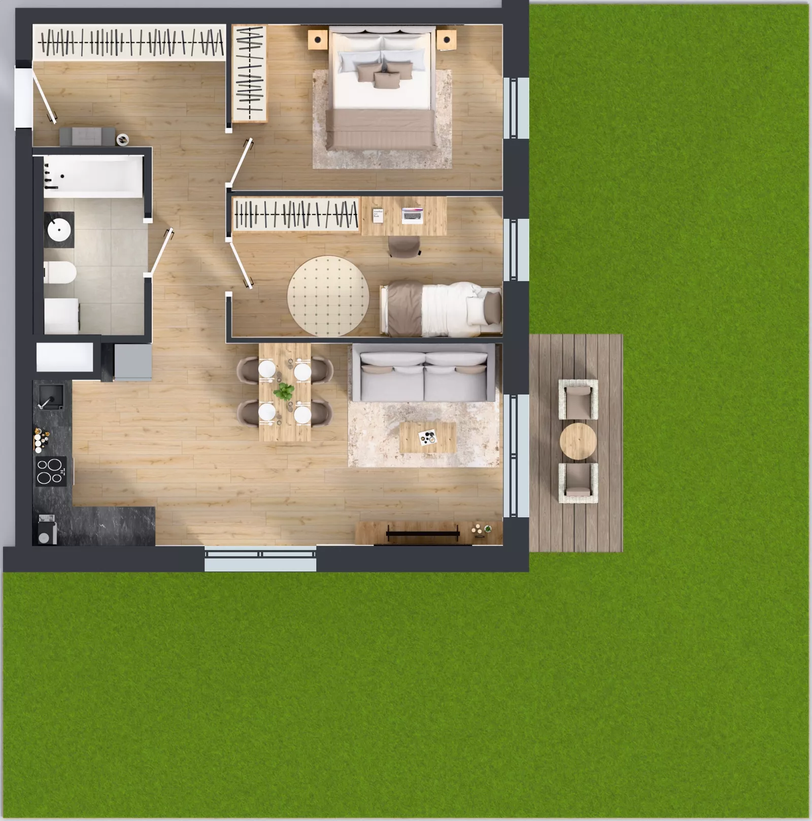3 pokoje, mieszkanie 61,50 m², parter, oferta nr A3.0.157, ATAL Floriana, Szczecin, Śródmieście, Łasztownia, św. Floriana