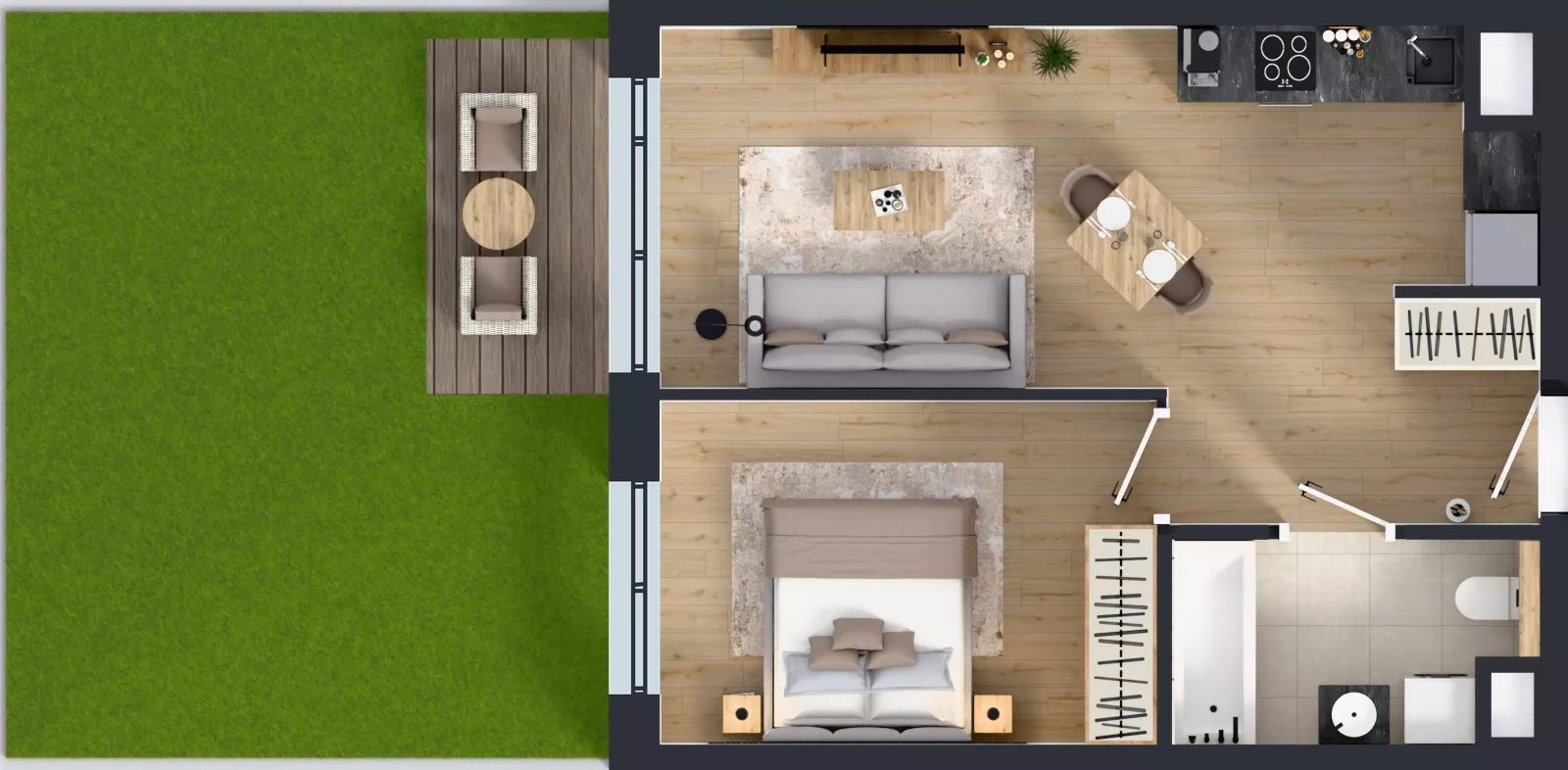 2 pokoje, mieszkanie 41,40 m², parter, oferta nr A3.0.159, ATAL Floriana, Szczecin, Śródmieście, Łasztownia, św. Floriana