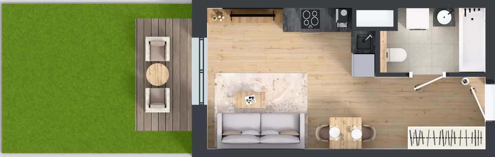 1 pokój, mieszkanie 26,00 m², parter, oferta nr A3.0.160, ATAL Floriana, Szczecin, Śródmieście, Łasztownia, św. Floriana