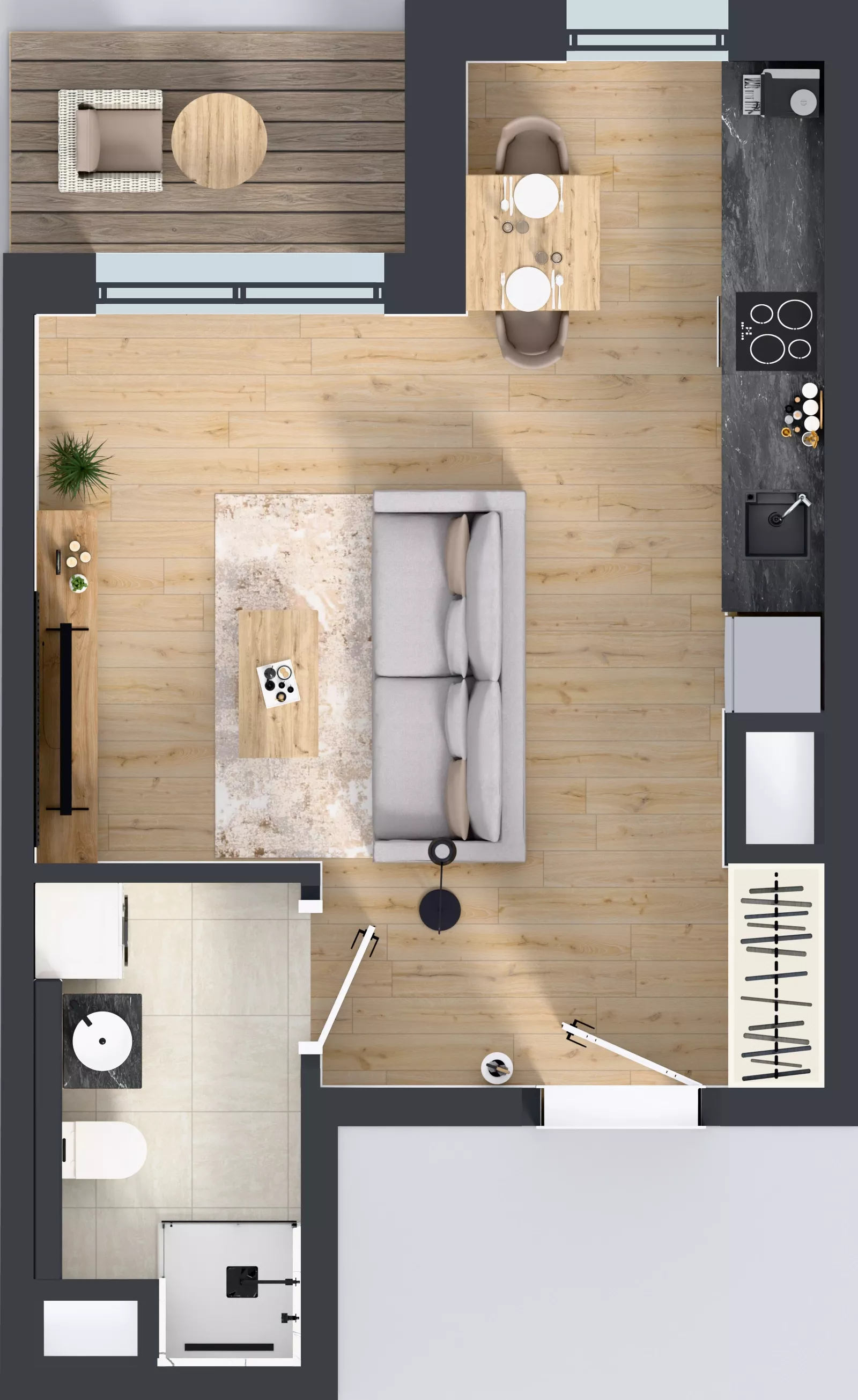 1 pokój, mieszkanie 28,80 m², piętro 1, oferta nr A1.1.03, ATAL Floriana, Szczecin, Śródmieście, Łasztownia, św. Floriana