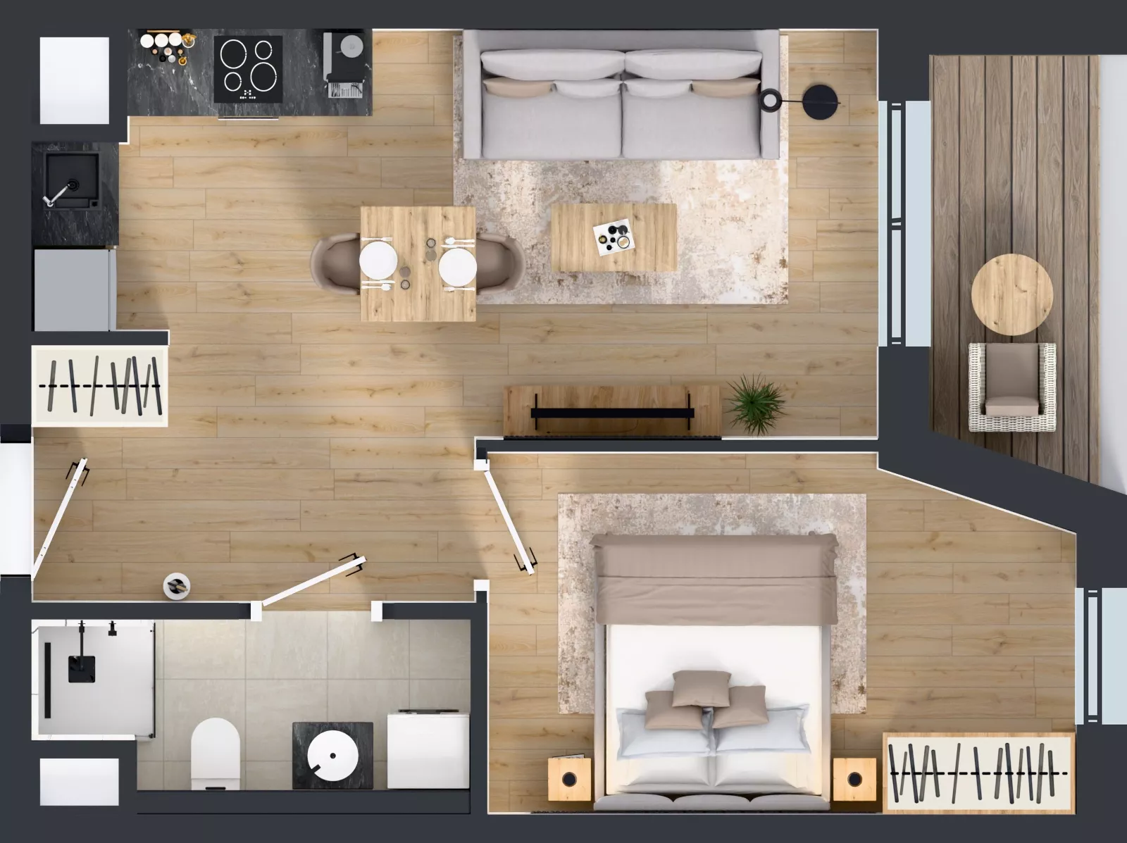 2 pokoje, mieszkanie 37,20 m², piętro 1, oferta nr A1.1.09, ATAL Floriana, Szczecin, Śródmieście, Łasztownia, św. Floriana