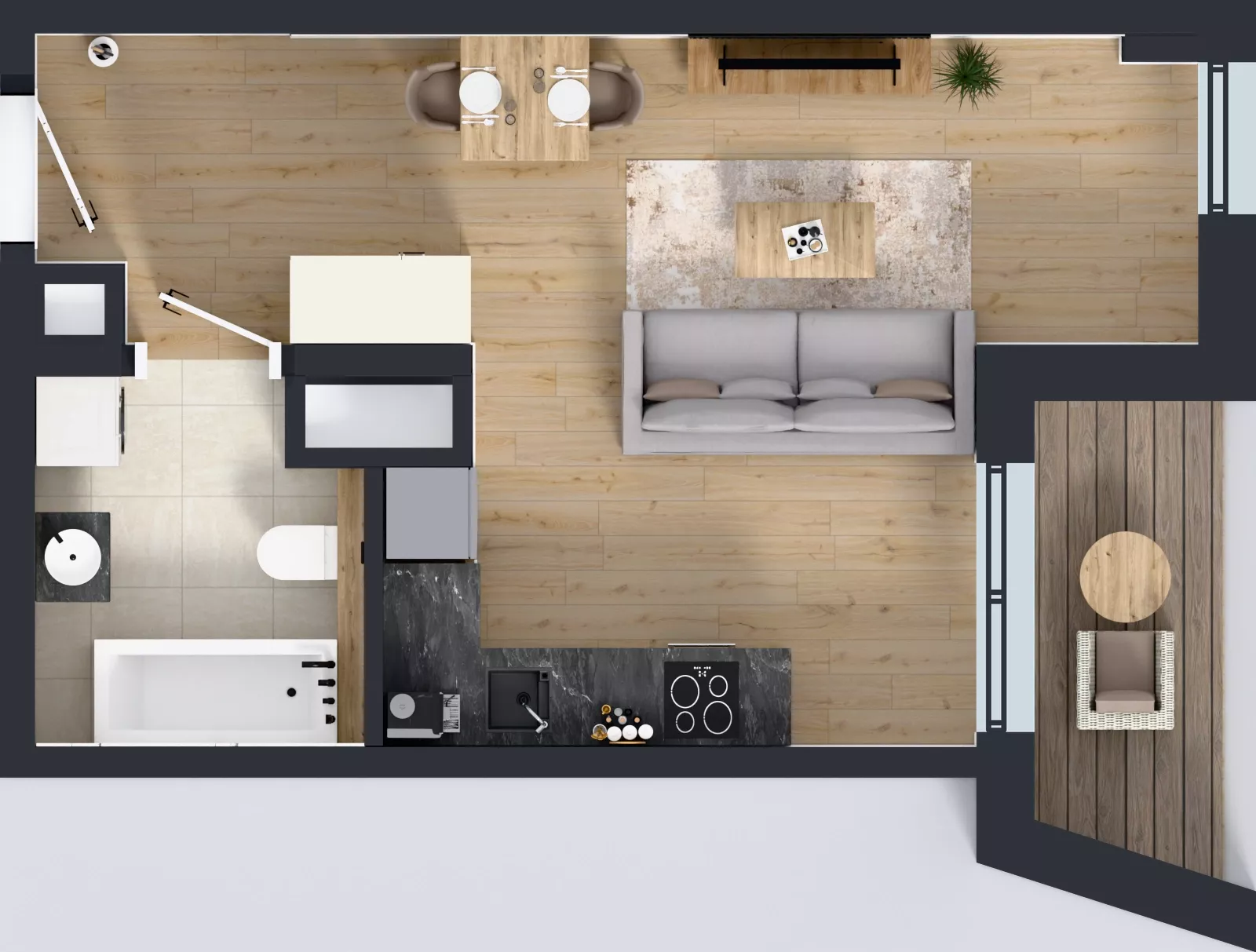1 pokój, mieszkanie 30,30 m², piętro 1, oferta nr A1.1.10, ATAL Floriana, Szczecin, Śródmieście, Łasztownia, św. Floriana