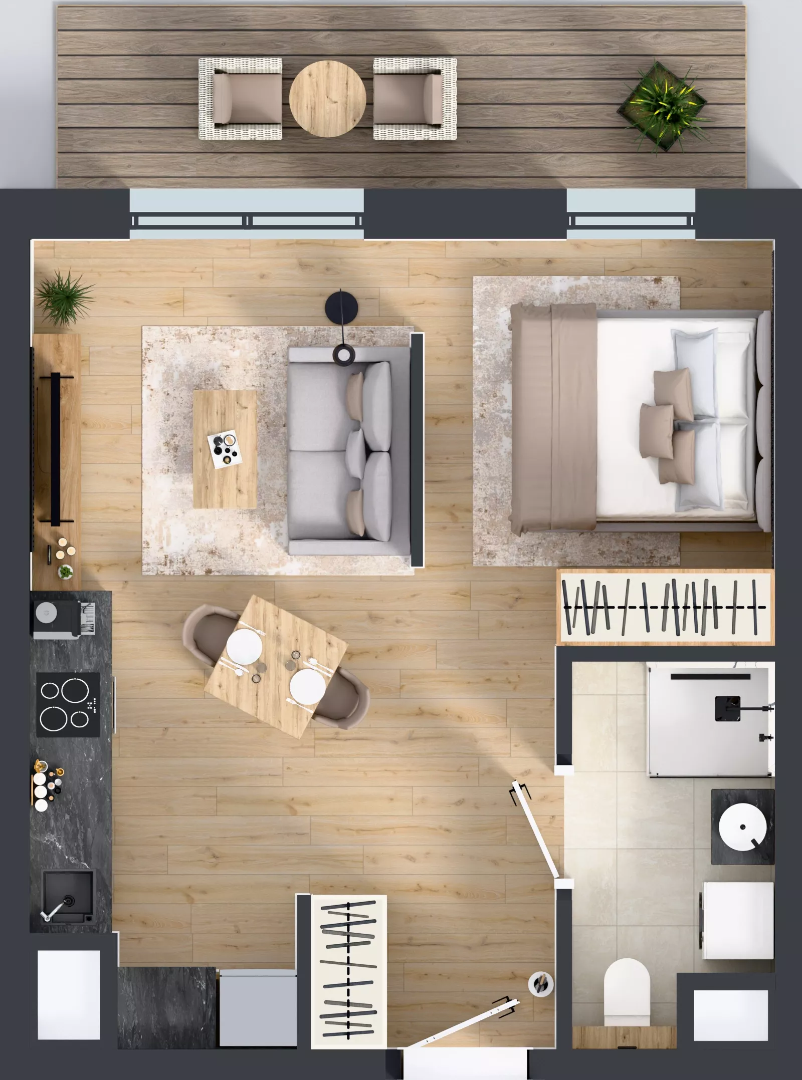 1 pokój, mieszkanie 34,70 m², piętro 1, oferta nr A2.1.99, ATAL Floriana, Szczecin, Śródmieście, Łasztownia, św. Floriana