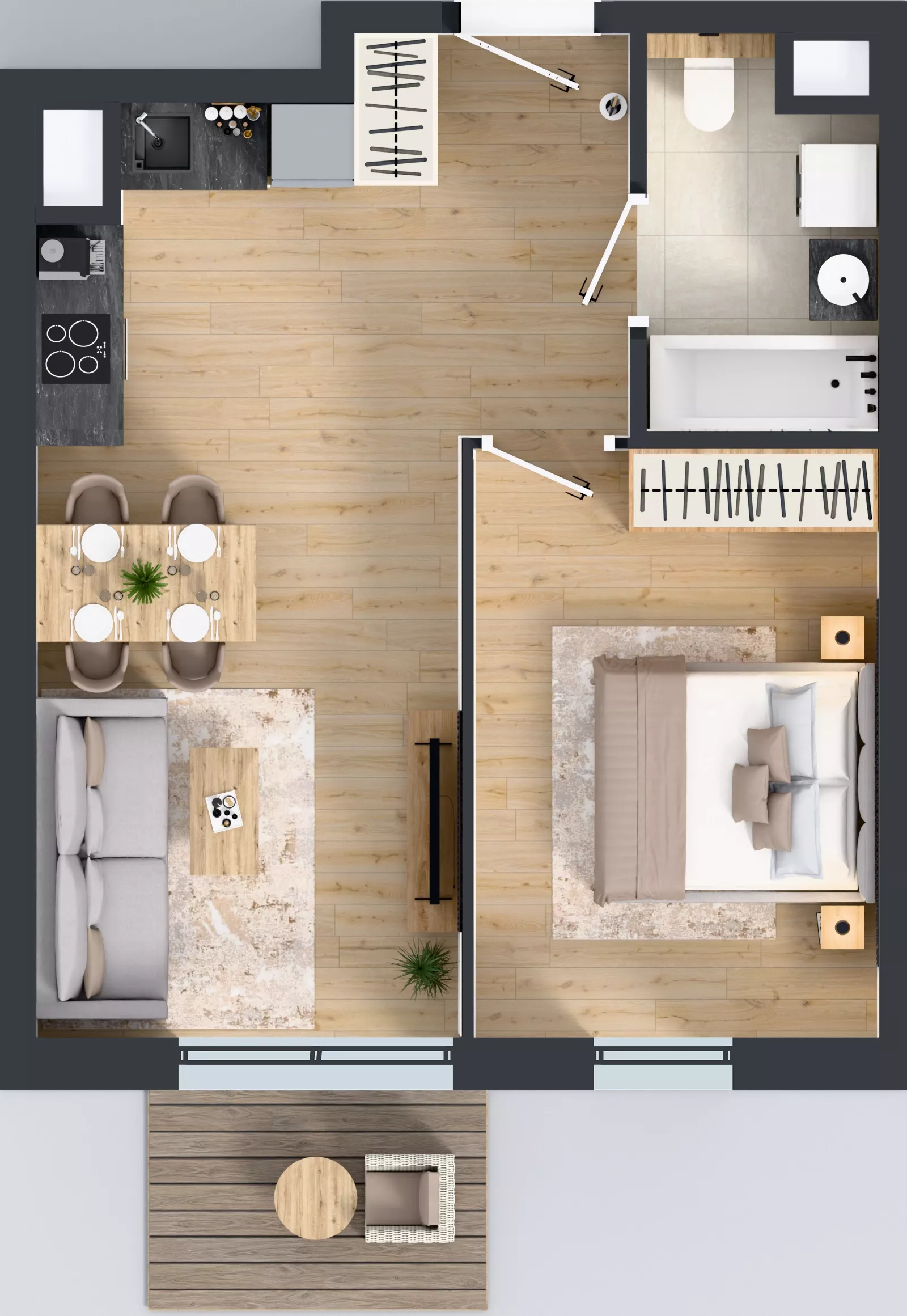 2 pokoje, mieszkanie 41,00 m², piętro 1, oferta nr A2.1.103, ATAL Floriana, Szczecin, Śródmieście, Łasztownia, św. Floriana