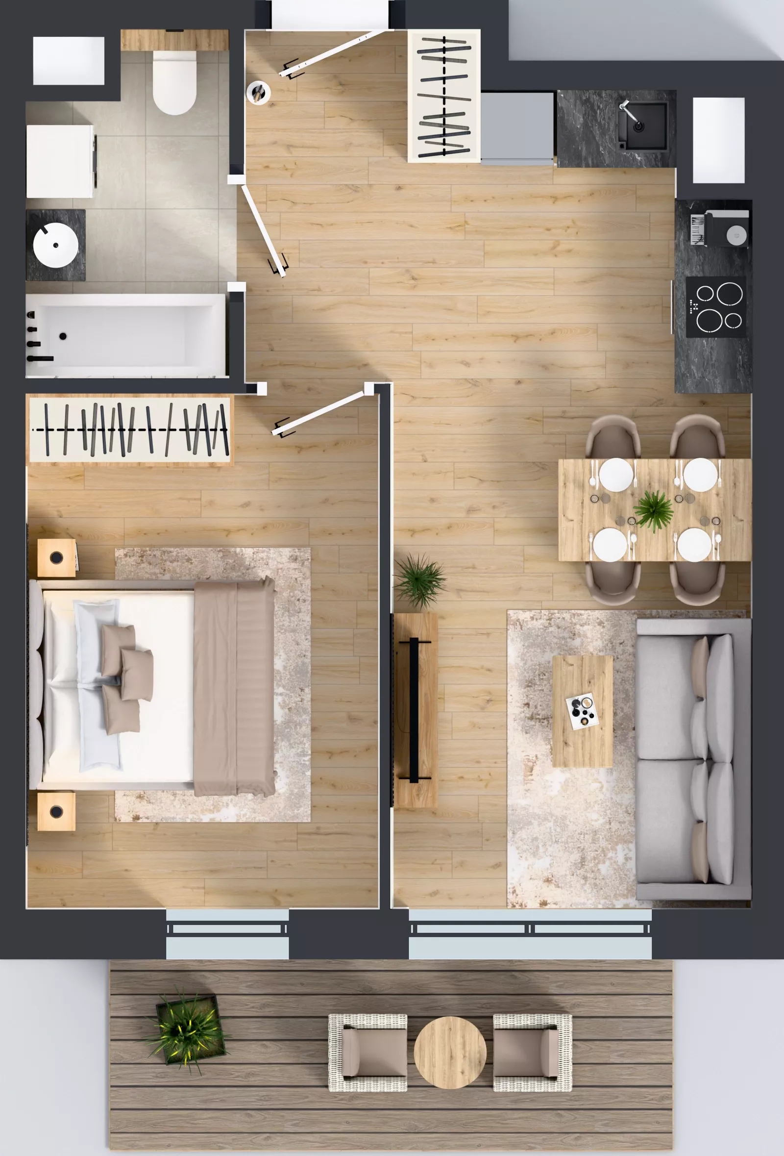 2 pokoje, mieszkanie 40,40 m², piętro 1, oferta nr A2.1.104, ATAL Floriana, Szczecin, Śródmieście, Łasztownia, św. Floriana