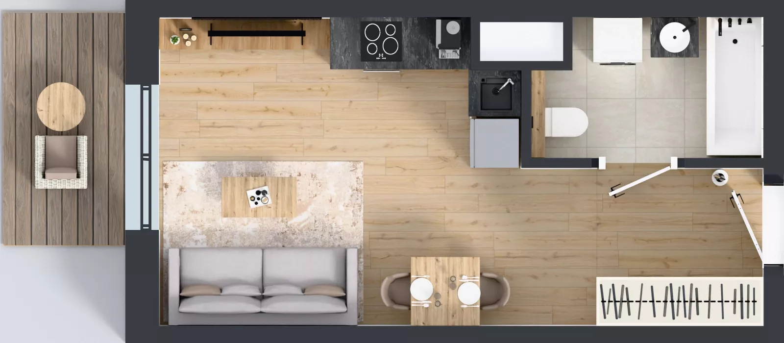 1 pokój, mieszkanie 26,80 m², piętro 1, oferta nr A3.1.168, ATAL Floriana, Szczecin, Śródmieście, Łasztownia, św. Floriana