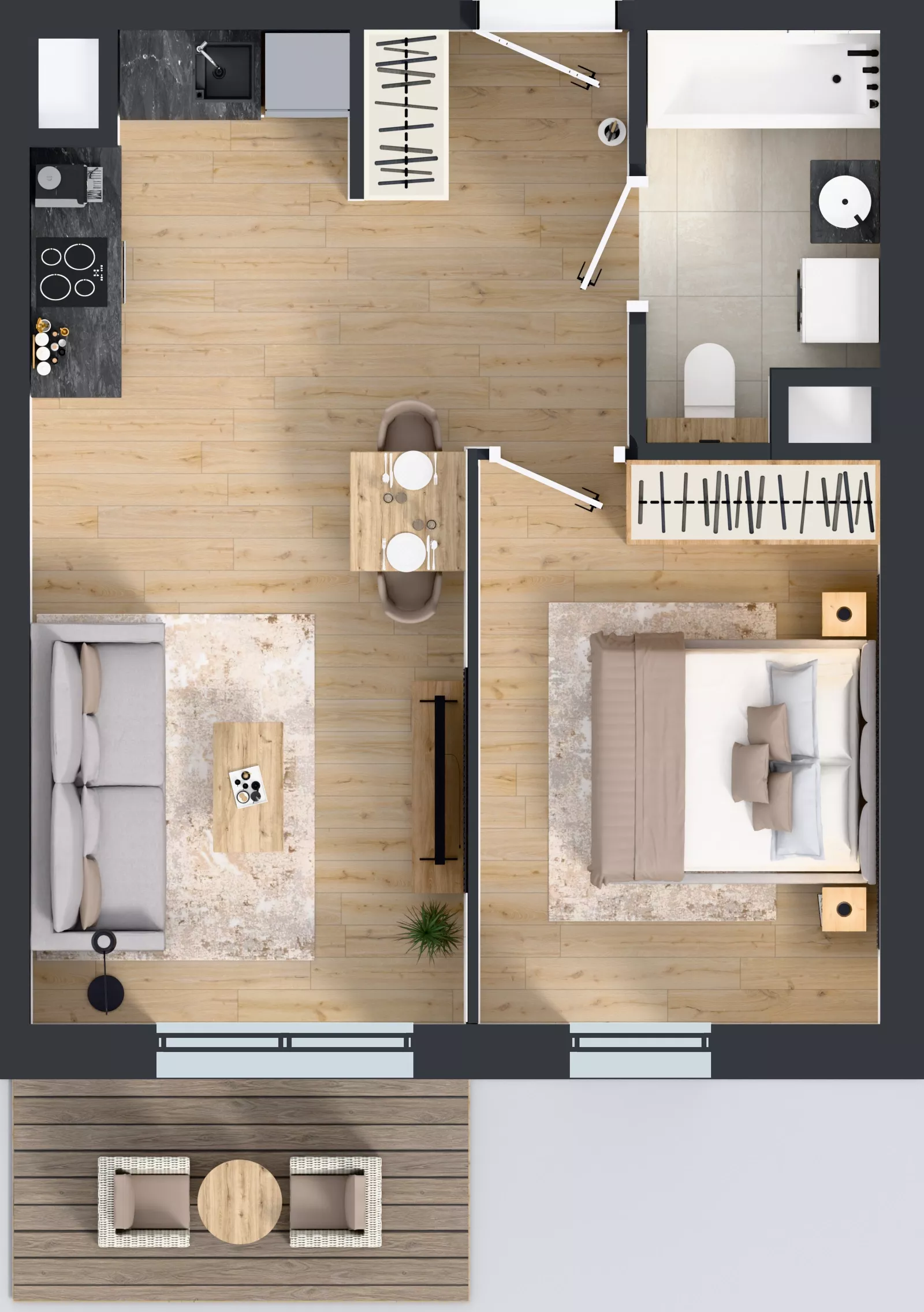2 pokoje, mieszkanie 40,60 m², piętro 2, oferta nr A1.2.14, ATAL Floriana, Szczecin, Śródmieście, Łasztownia, św. Floriana