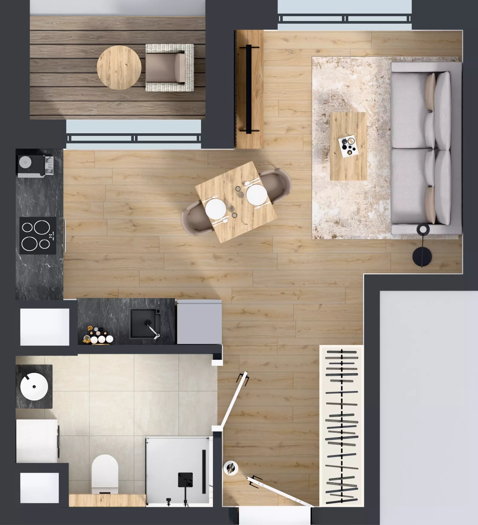 1 pokój, mieszkanie 28,10 m², piętro 2, oferta nr A1.2.16, ATAL Floriana, Szczecin, Śródmieście, Łasztownia, św. Floriana