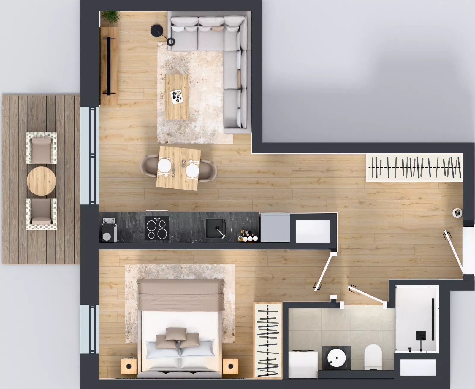 2 pokoje, mieszkanie 40,60 m², piętro 2, oferta nr A1.2.26, ATAL Floriana, Szczecin, Śródmieście, Łasztownia, św. Floriana