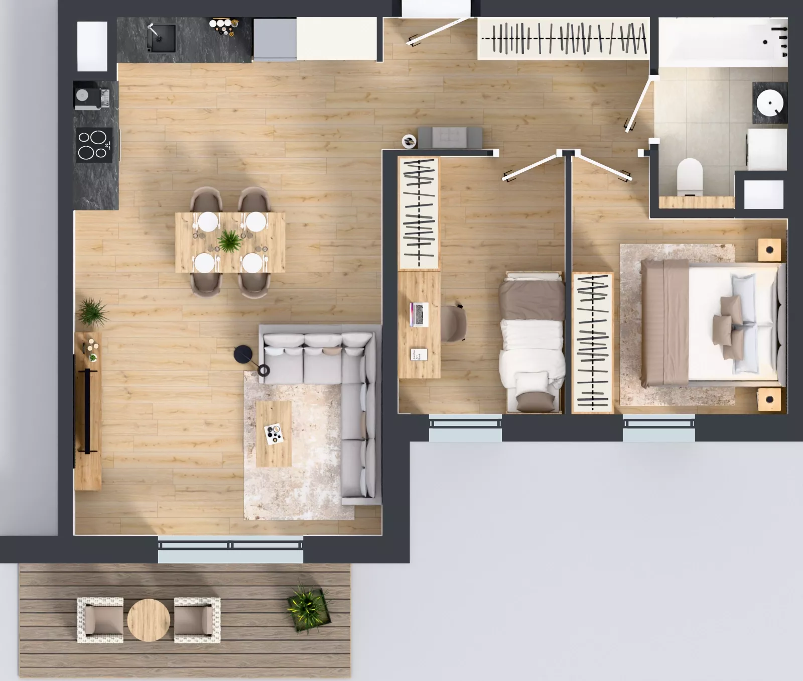 3 pokoje, mieszkanie 60,10 m², piętro 2, oferta nr A2.2.109, ATAL Floriana, Szczecin, Śródmieście, Łasztownia, św. Floriana