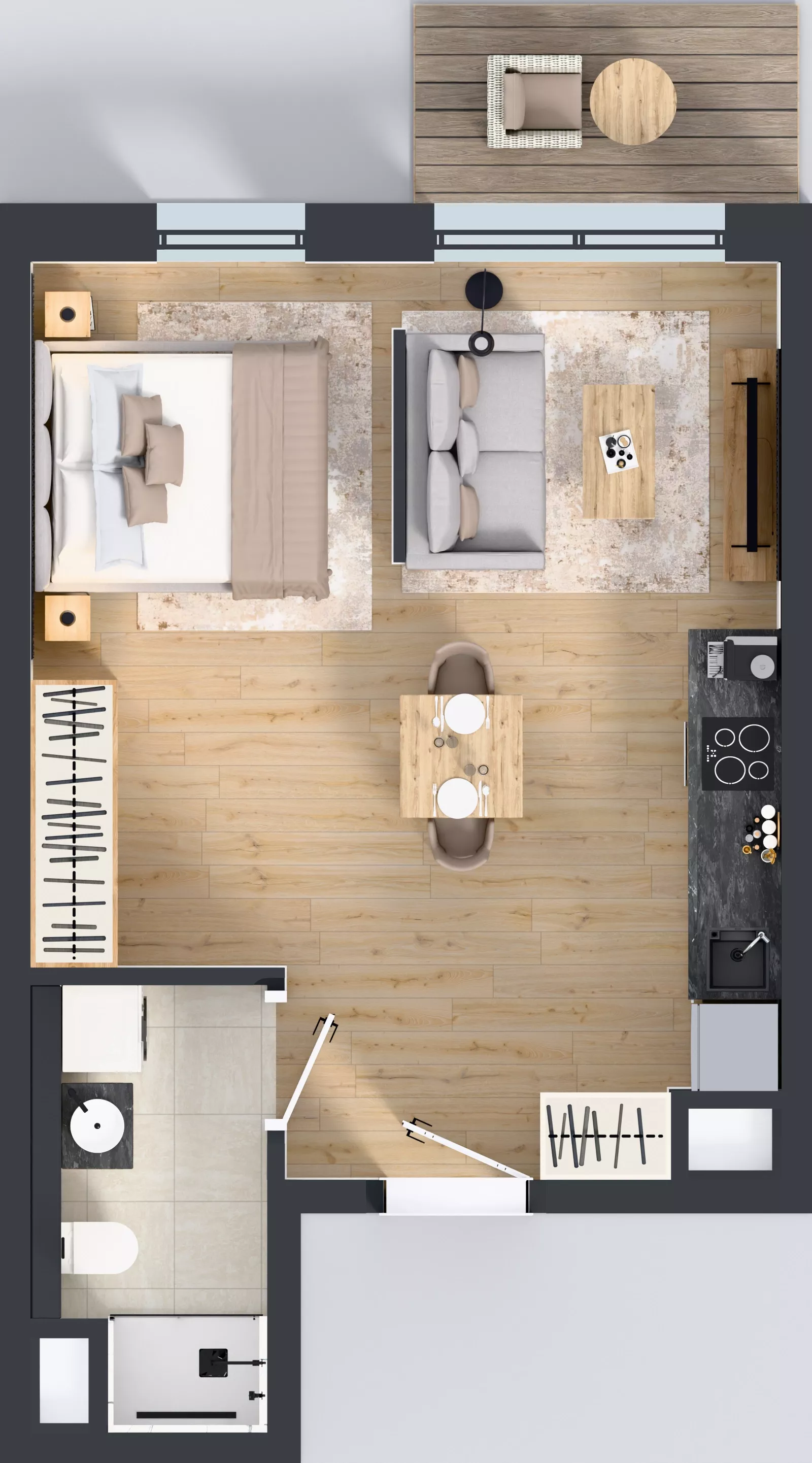 1 pokój, mieszkanie 34,10 m², piętro 2, oferta nr A2.2.113, ATAL Floriana, Szczecin, Śródmieście, Łasztownia, św. Floriana