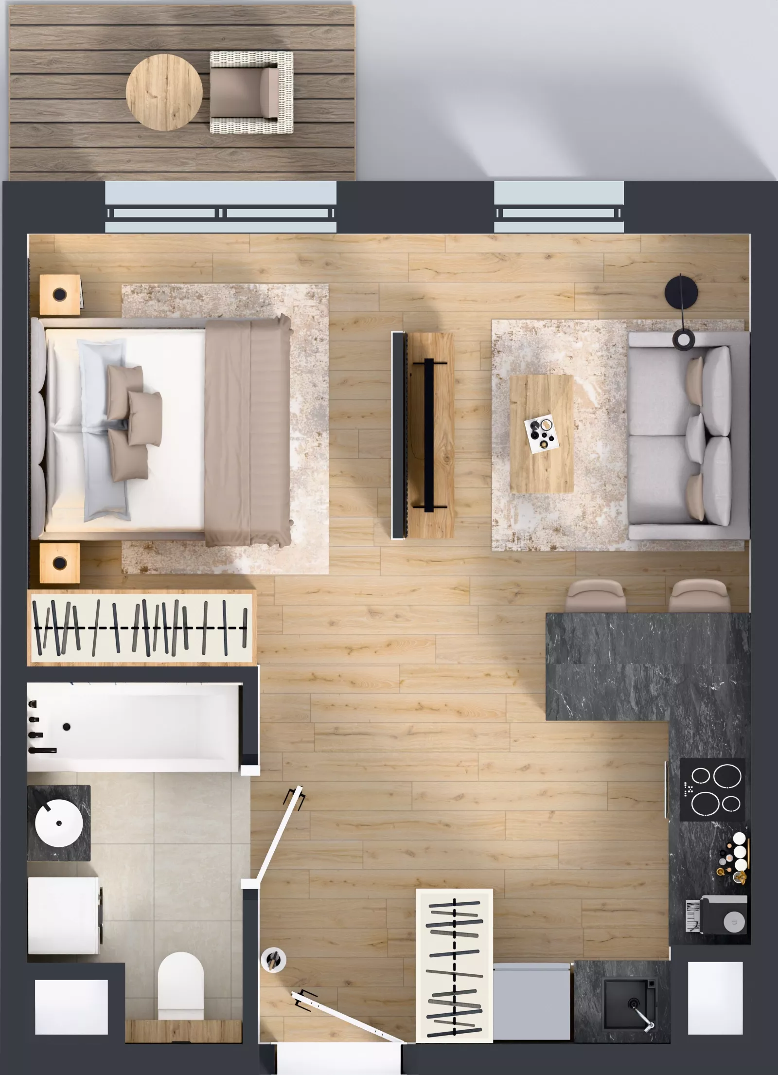 1 pokój, mieszkanie 33,90 m², piętro 2, oferta nr A2.2.114, ATAL Floriana, Szczecin, Śródmieście, Łasztownia, św. Floriana