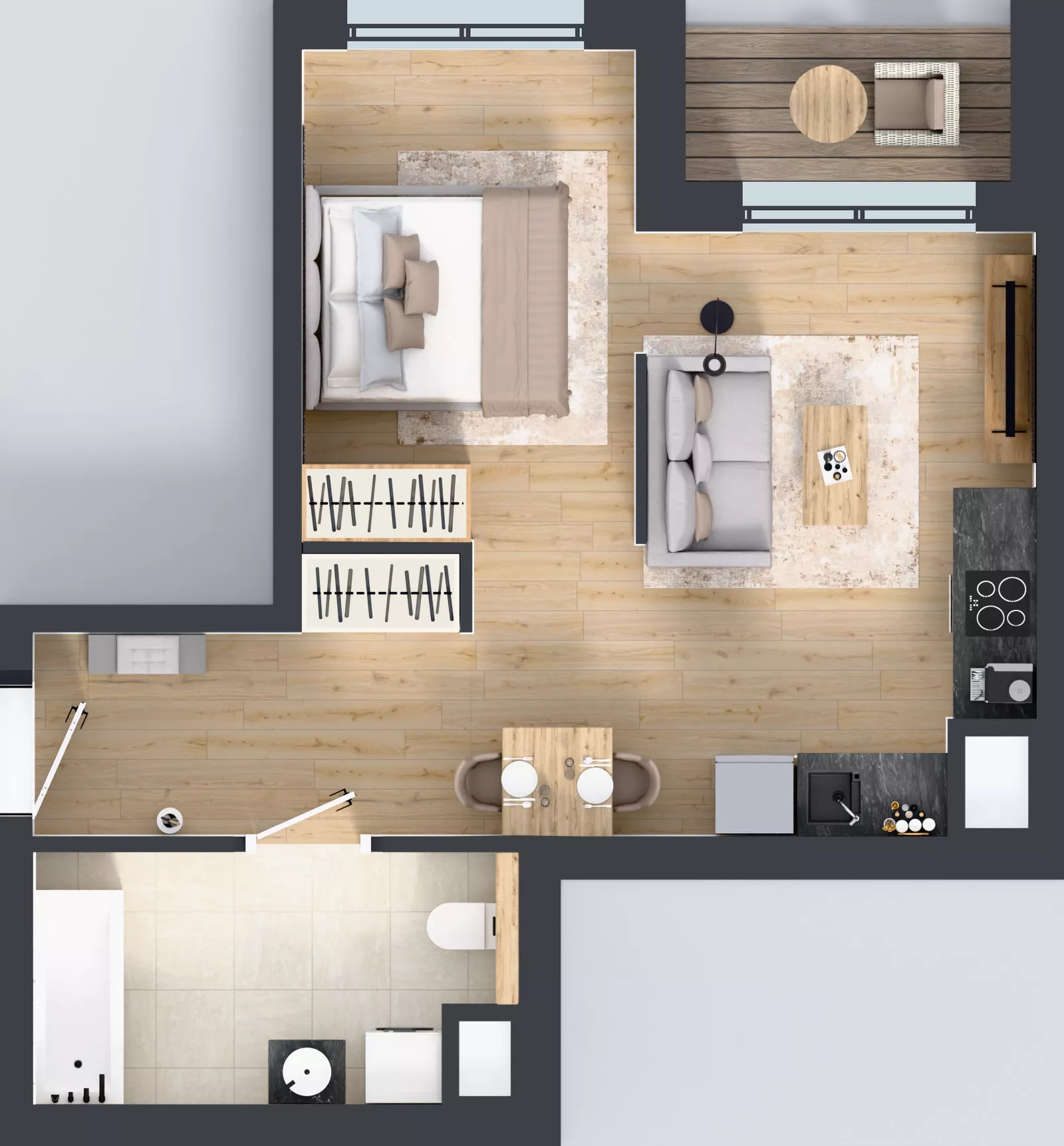 1 pokój, mieszkanie 39,10 m², piętro 2, oferta nr A3.2.179, ATAL Floriana, Szczecin, Śródmieście, Łasztownia, św. Floriana
