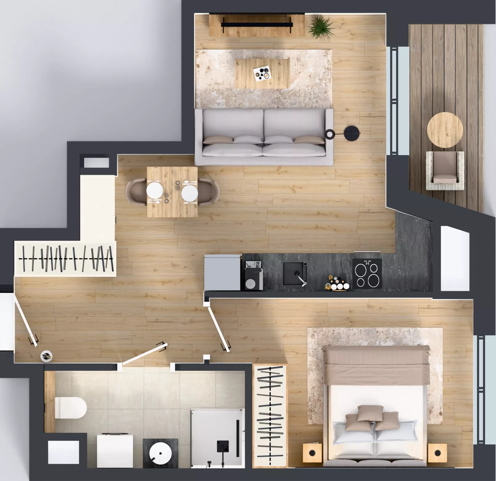 2 pokoje, mieszkanie 41,30 m², piętro 3, oferta nr A1.3.34, ATAL Floriana, Szczecin, Śródmieście, Łasztownia, św. Floriana