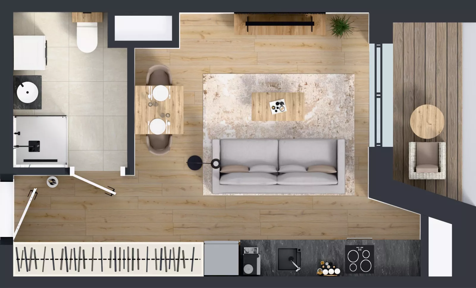 1 pokój, mieszkanie 28,50 m², piętro 3, oferta nr A1.3.36, ATAL Floriana, Szczecin, Śródmieście, Łasztownia, św. Floriana