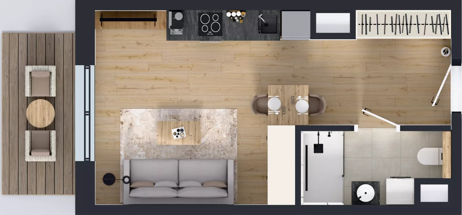 1 pokój, mieszkanie 29,00 m², piętro 3, oferta nr A1.3.39, ATAL Floriana, Szczecin, Śródmieście, Łasztownia, św. Floriana