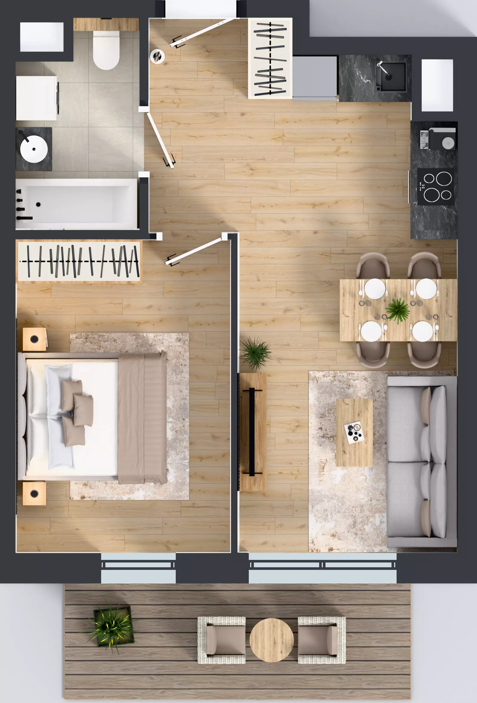 2 pokoje, mieszkanie 40,40 m², piętro 3, oferta nr A2.3.121, ATAL Floriana, Szczecin, Śródmieście, Łasztownia, św. Floriana