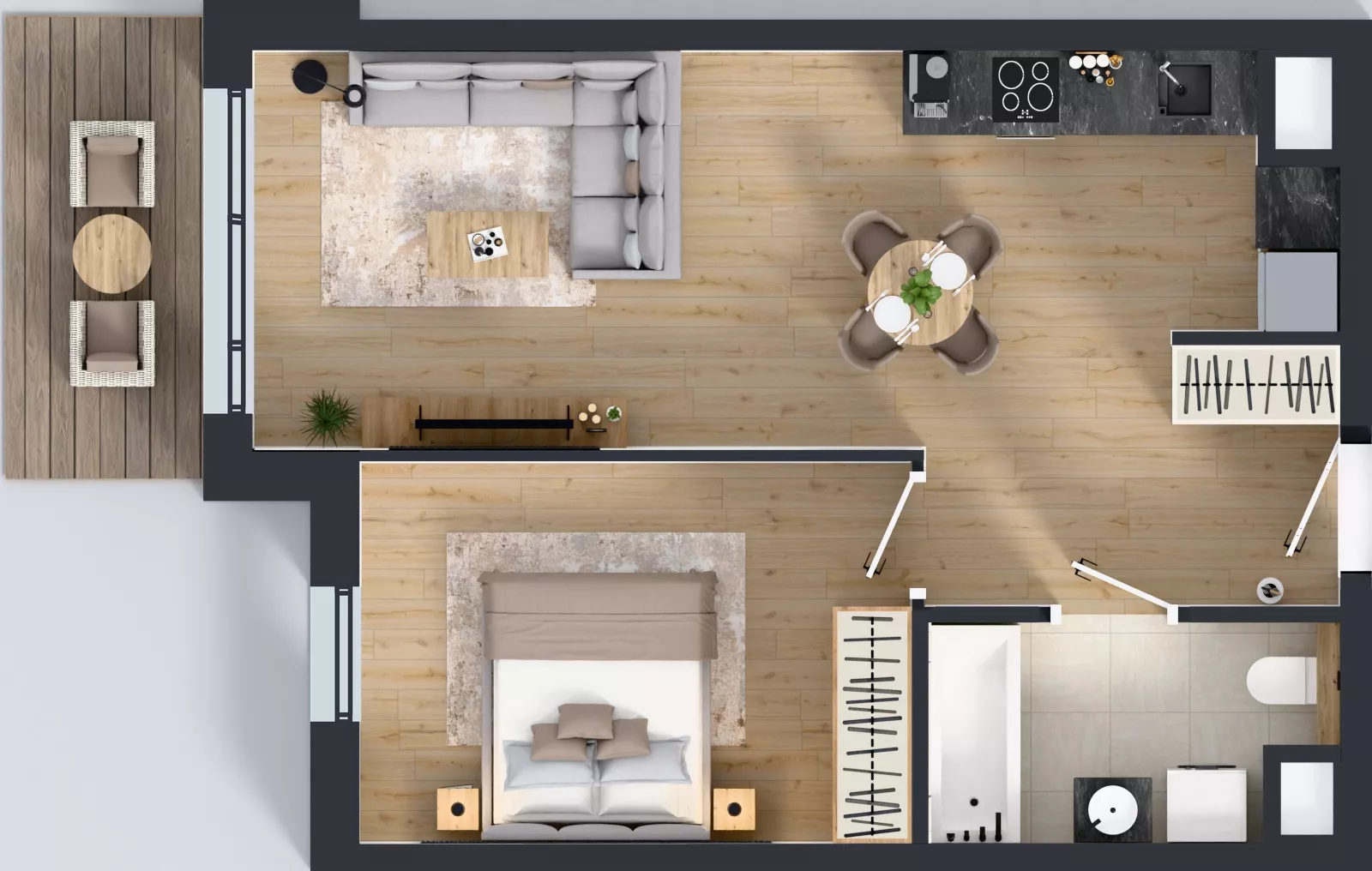 2 pokoje, mieszkanie 45,00 m², piętro 3, oferta nr A3.3.185, ATAL Floriana, Szczecin, Śródmieście, Łasztownia, św. Floriana