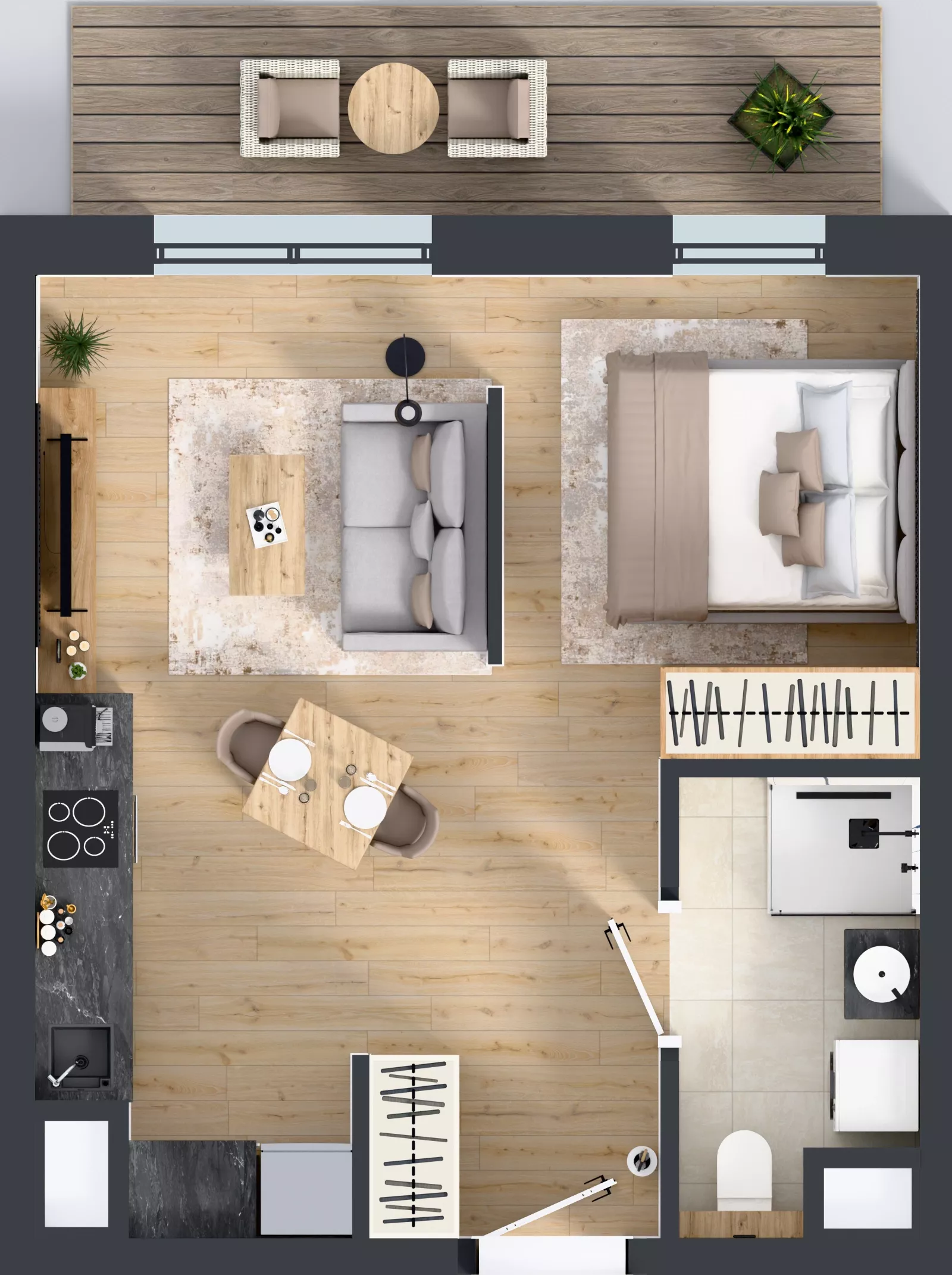 1 pokój, mieszkanie 34,80 m², piętro 4, oferta nr A2.4.126, ATAL Floriana, Szczecin, Śródmieście, Łasztownia, św. Floriana